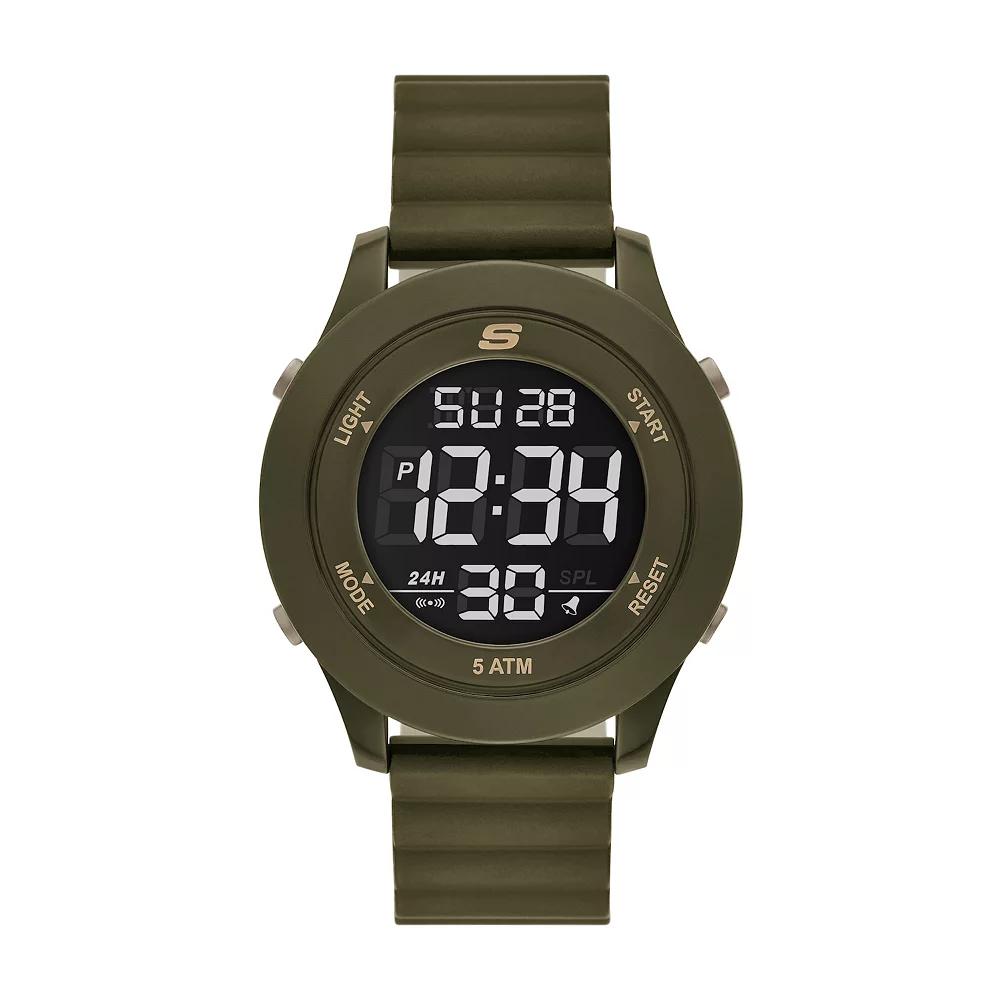 Skechers® Men's Slip Ins Magnetic Strap Digital Watch, Size: Large, Olive Green Product Image