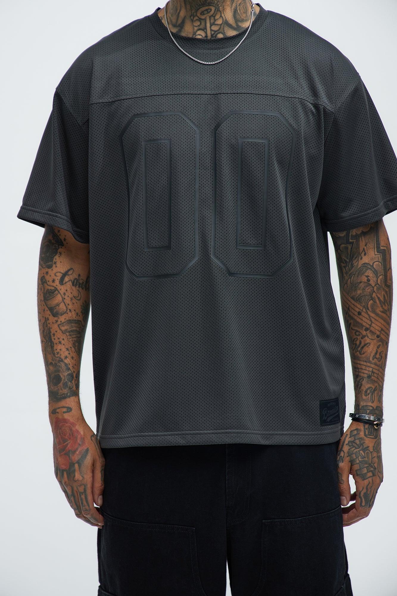 Mesh Boxy Football Short Sleeve Tee - Black Product Image