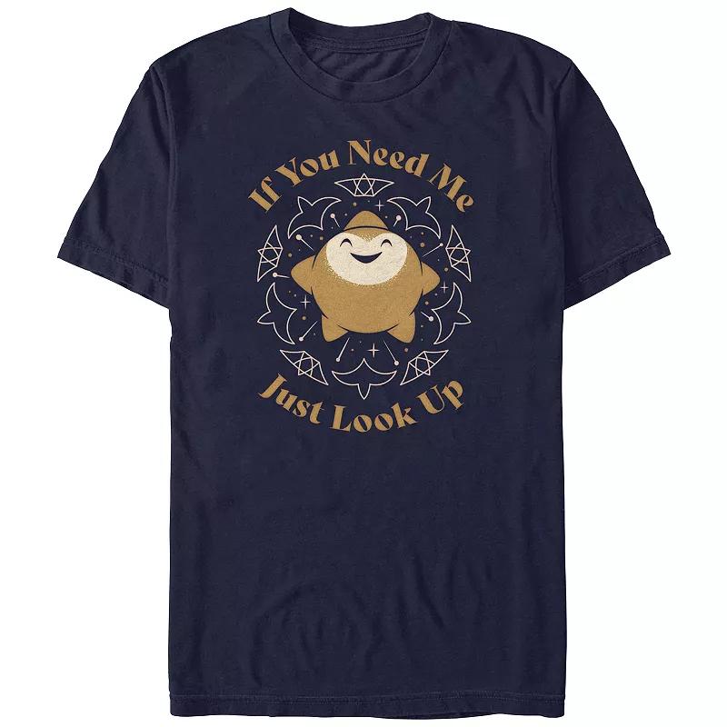 Mens Wish If You Need Me Just Look Up Graphic Tee Blue Product Image