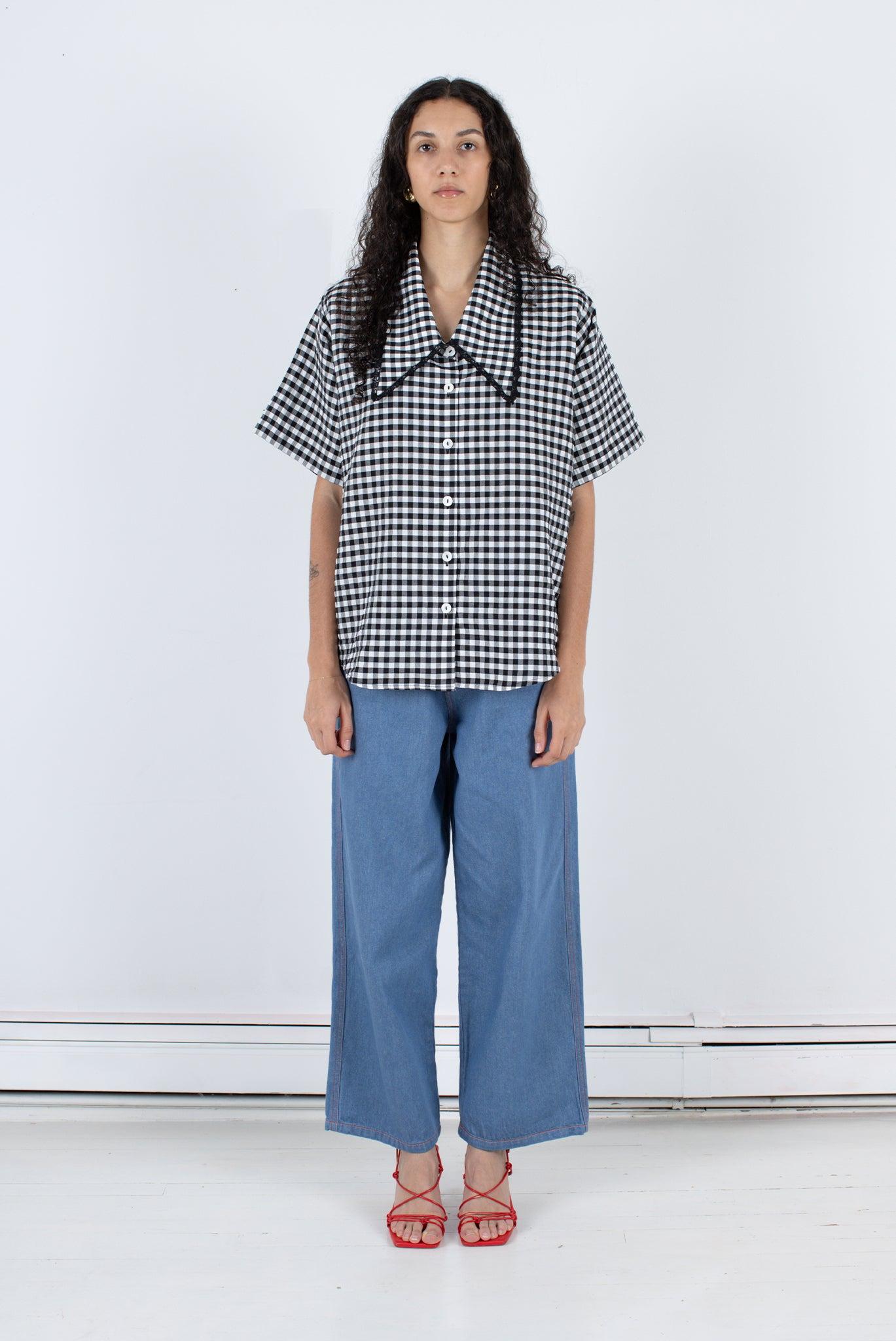Tilda Top - Black Check Product Image