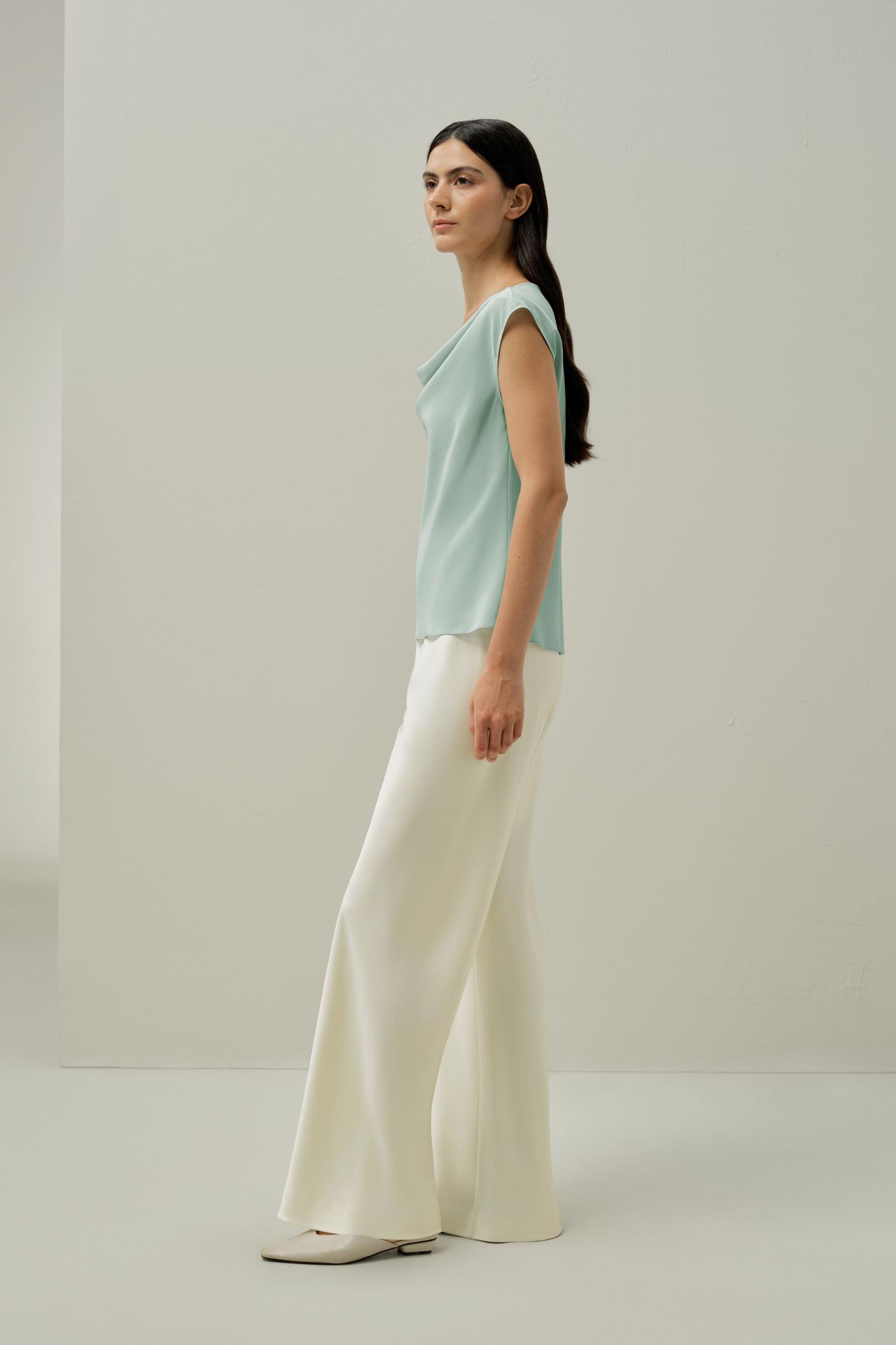 Silk Cowl Neck Top Product Image