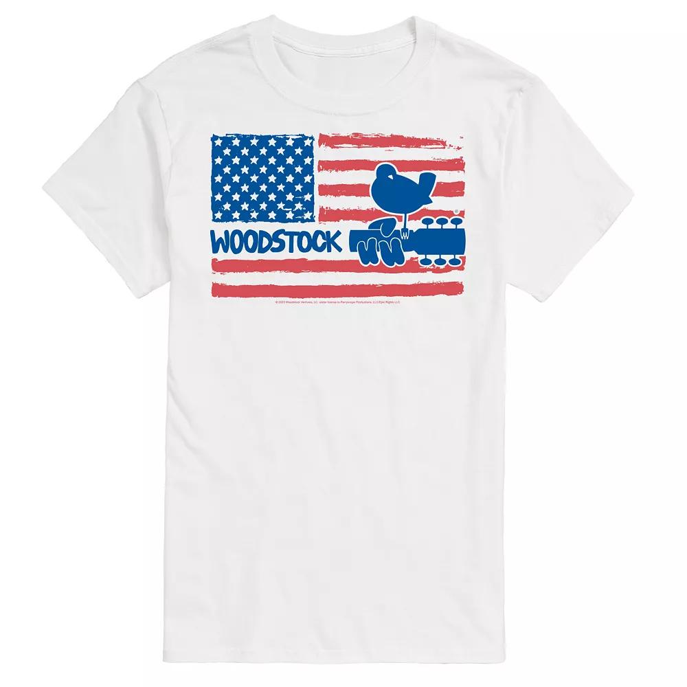 Big & Tall Woodstock American Flag Graphic Tee, Men's,  Product Image