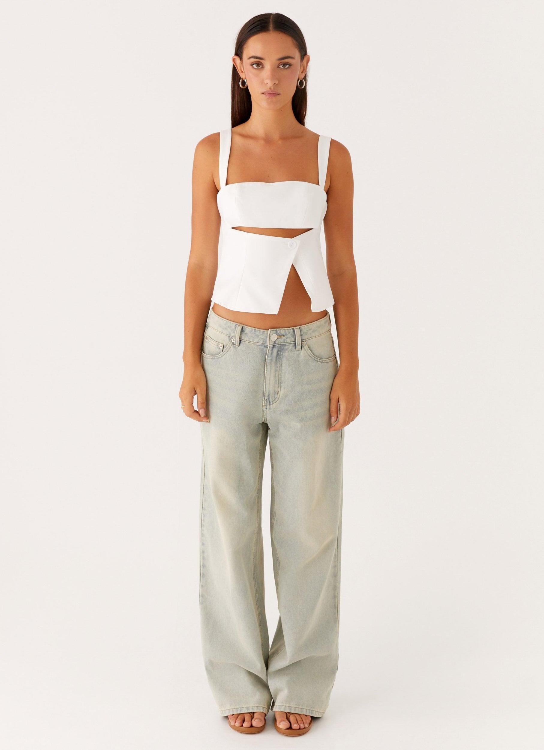 Pia Cut Out Top - White Product Image