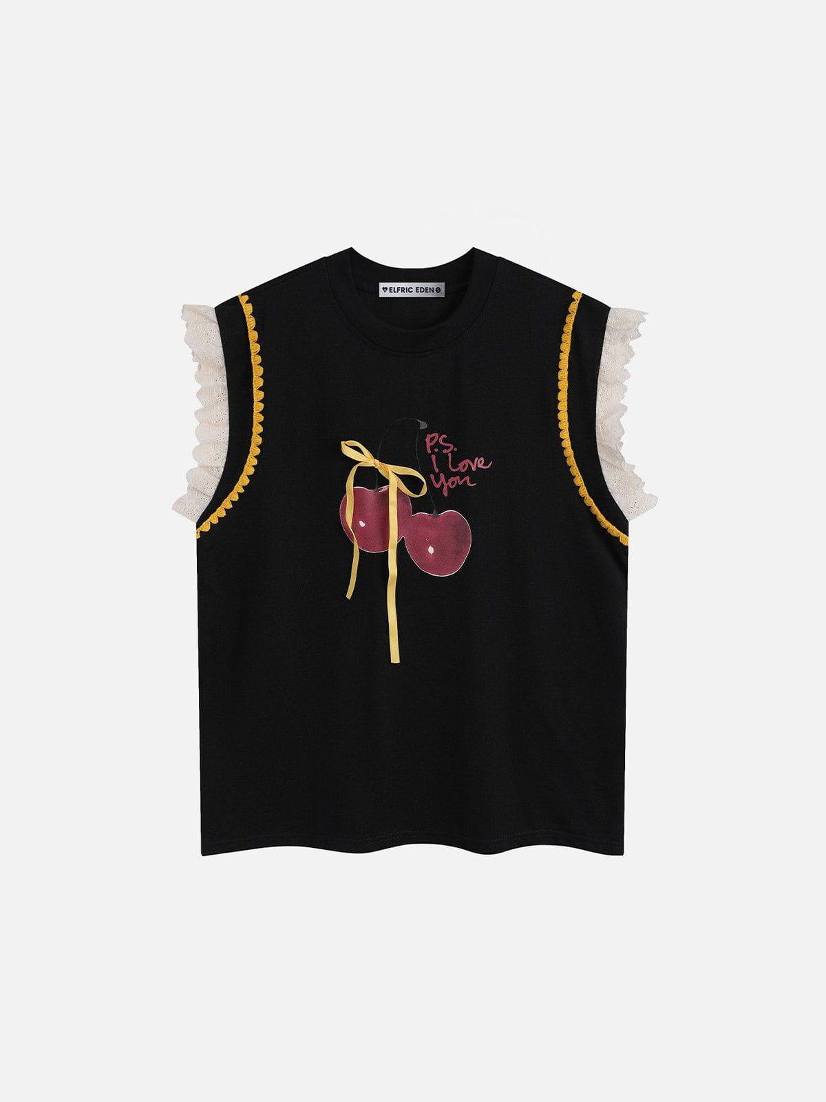 Aelfric Eden Lace Cherry Print Tank Top Product Image