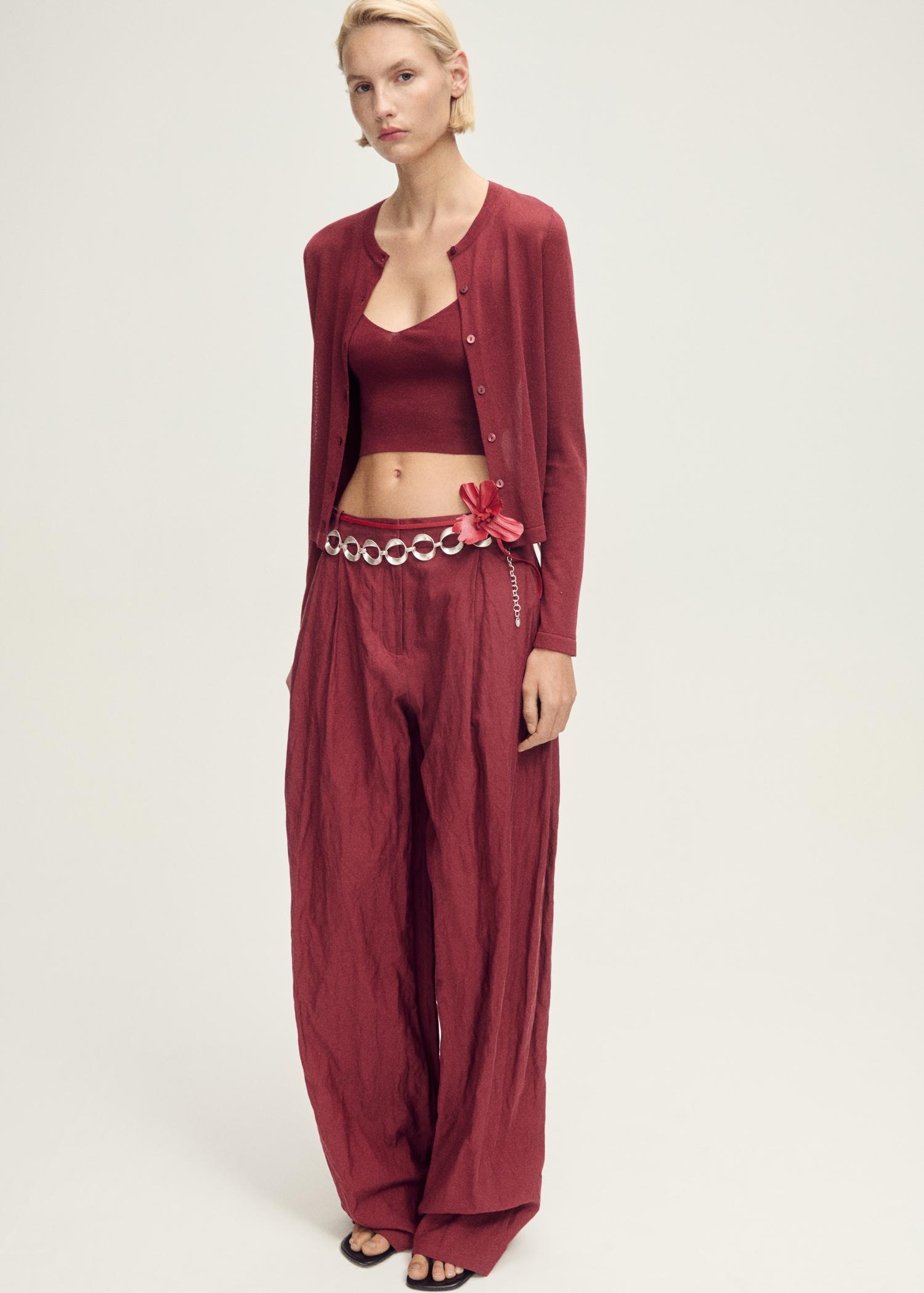 Fine-knit straight-fit cardigan - Women | MANGO USA Product Image