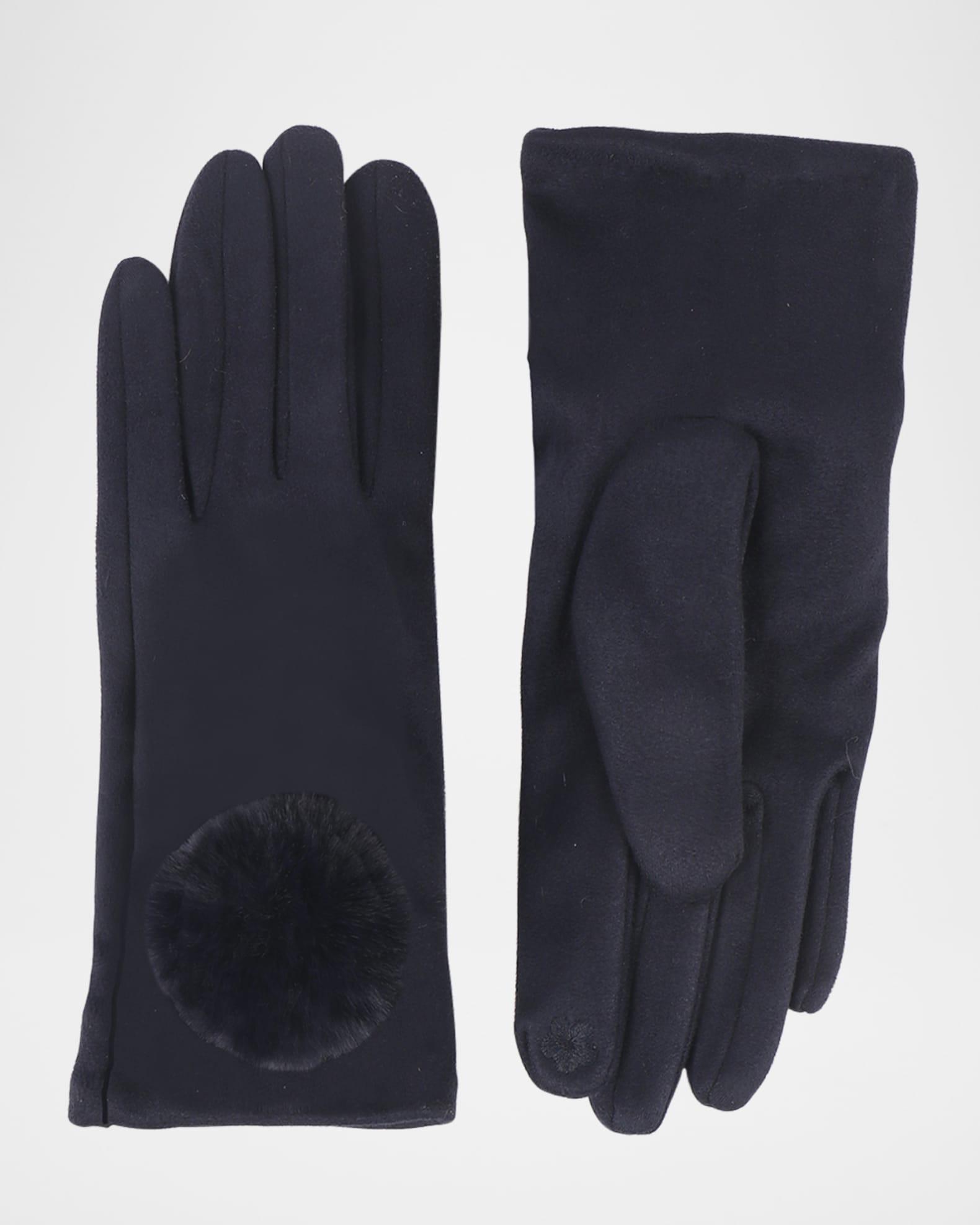 Leighton Faux Suede Pom Pom Gloves Product Image