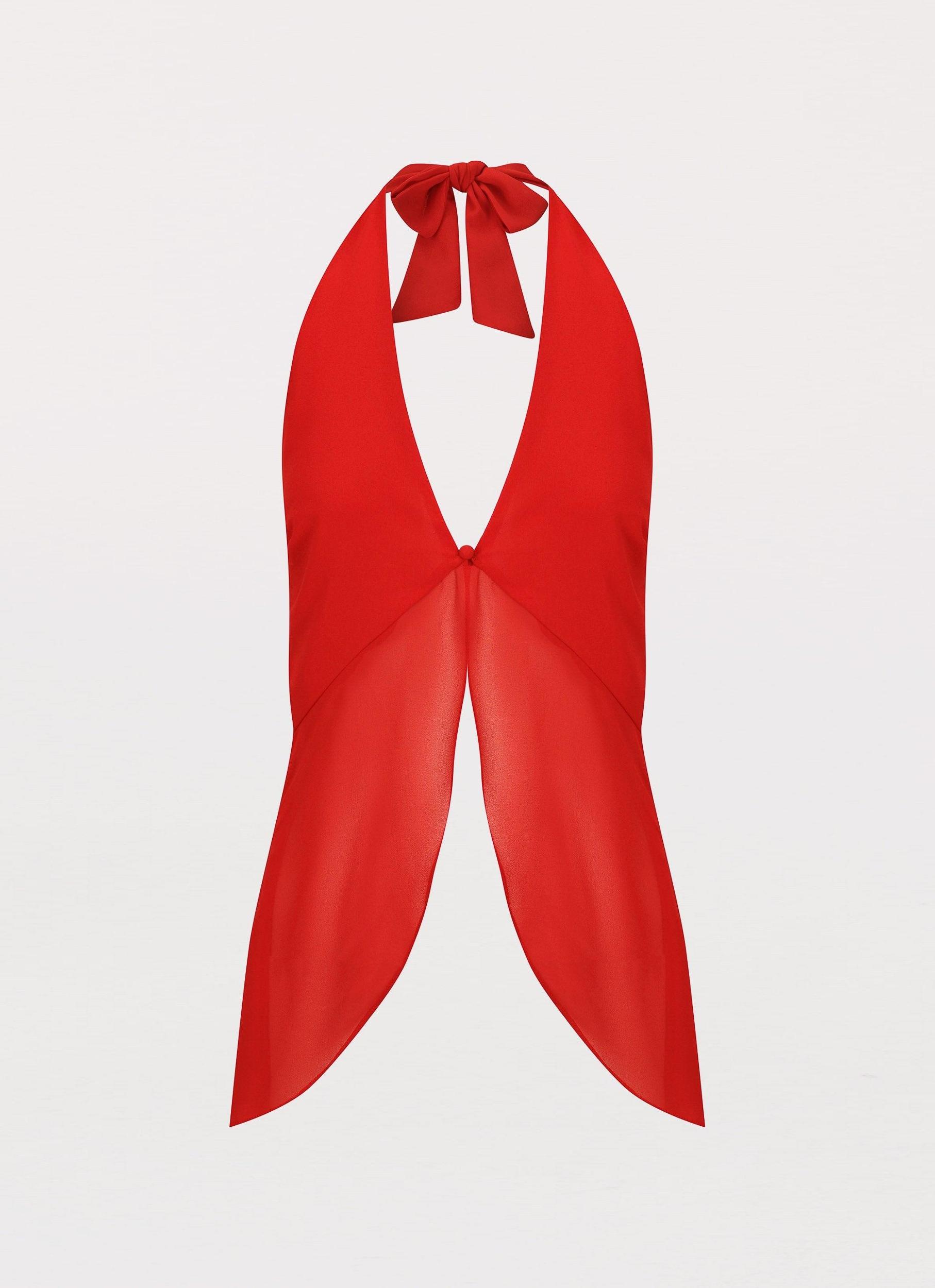 At Last Halterneck Top - Rouge Red Product Image