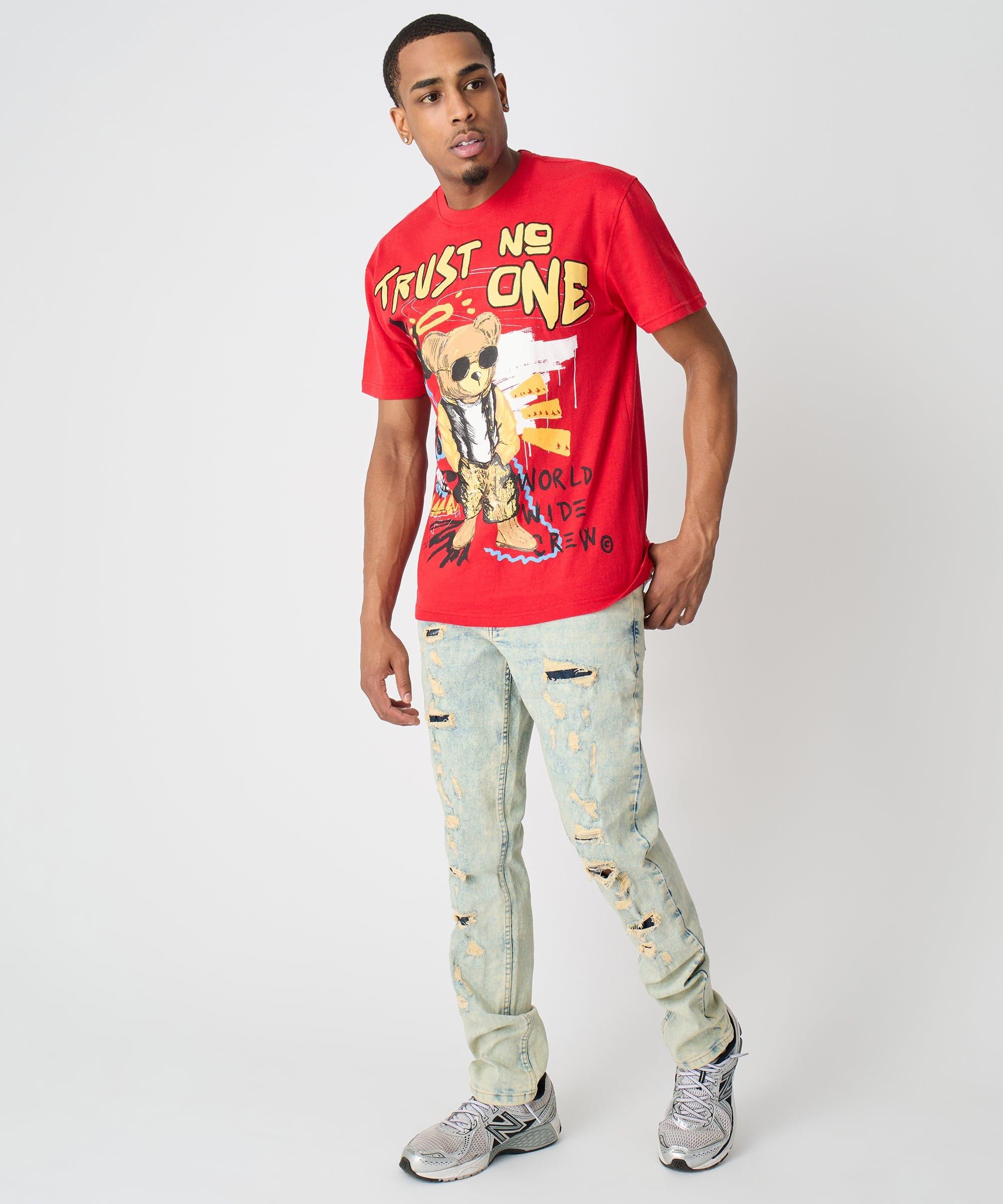 Trust No One Short Sleeve Tee - Red Product Image