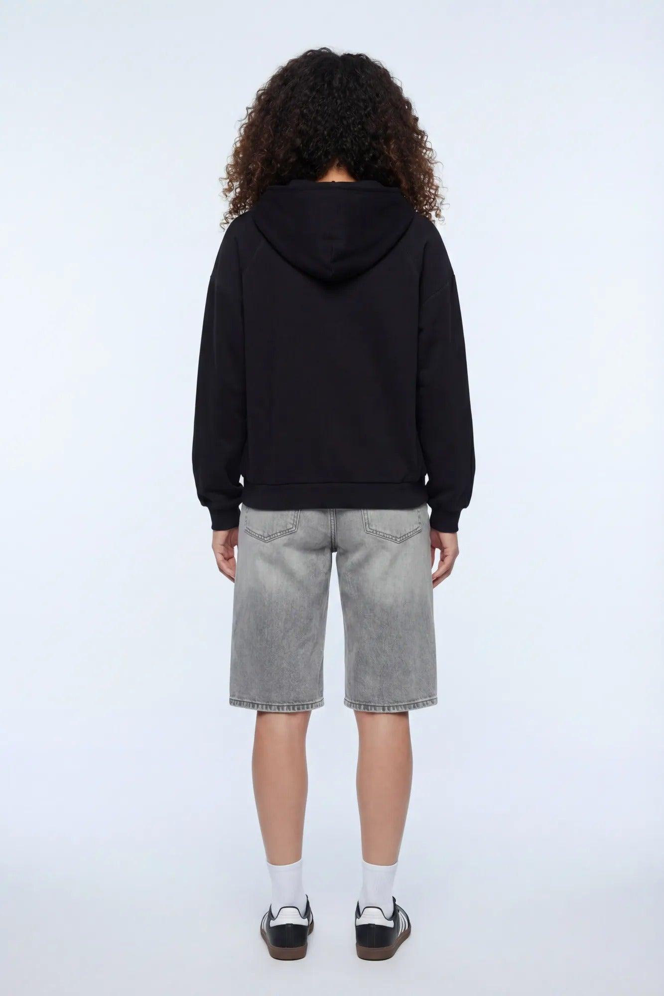 Boxy Zip-Up Fleece Hoodie Female Product Image