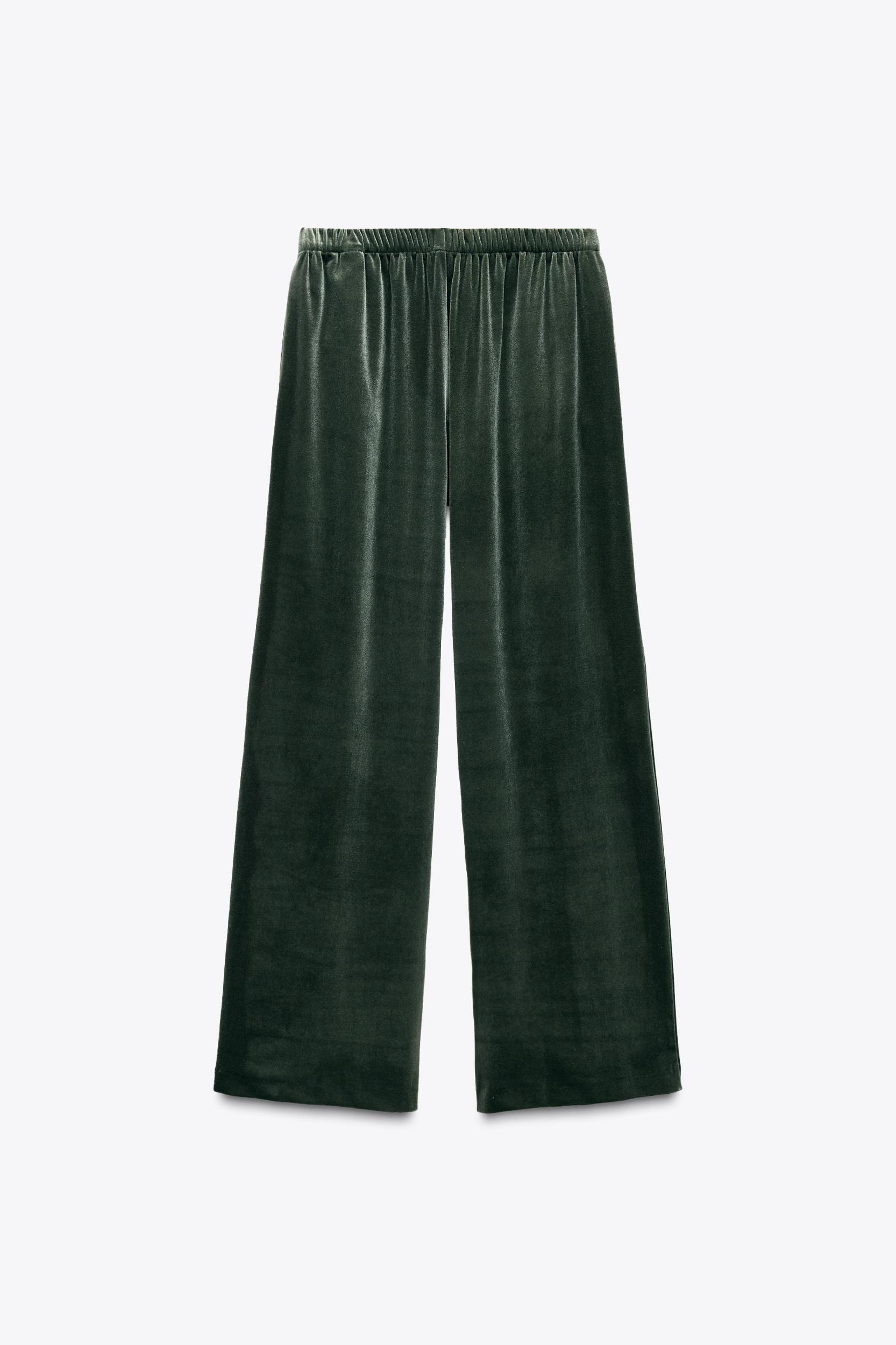 VELVET WIDE LEG PANTS Product Image