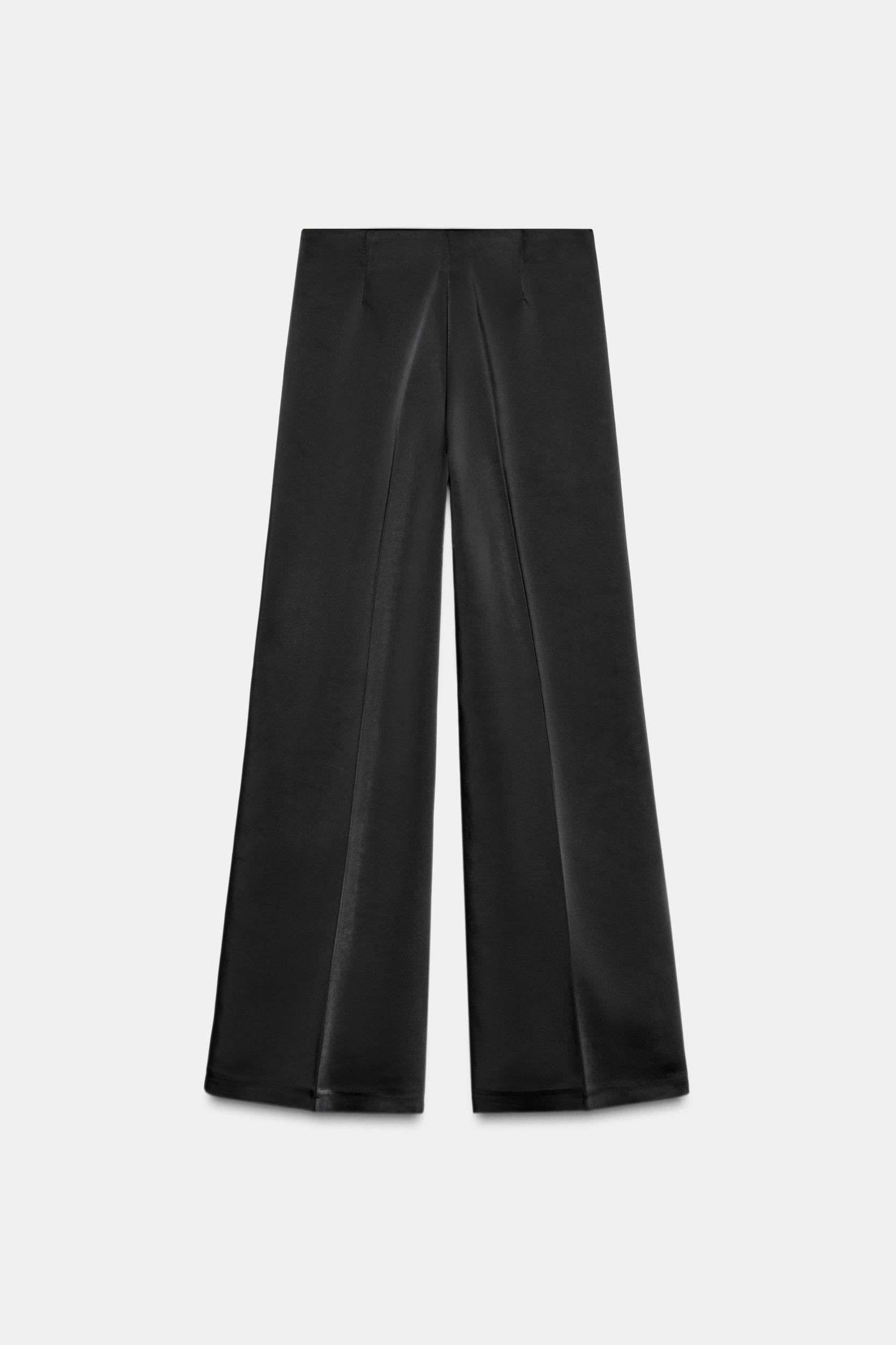 HIGH-WAISTED SATIN EFFECT PANTS Product Image