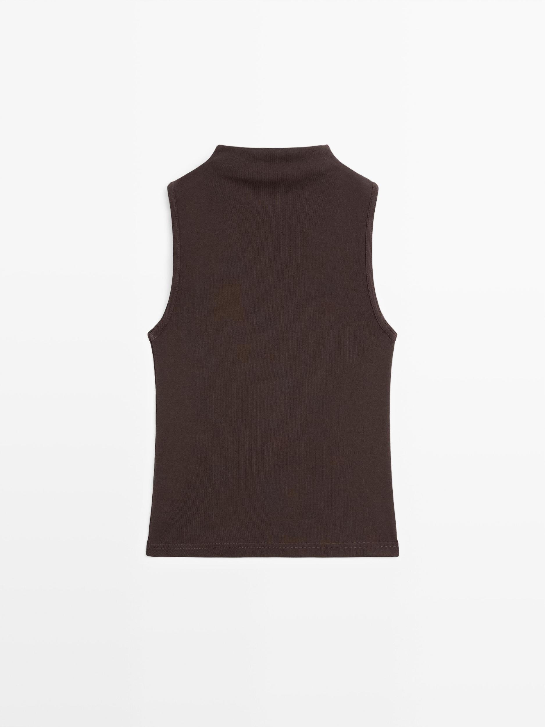 100% cotton funnel neck top Product Image