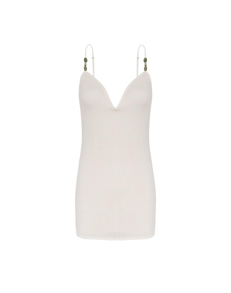 Knit Stone Short Dress - Off White Product Image