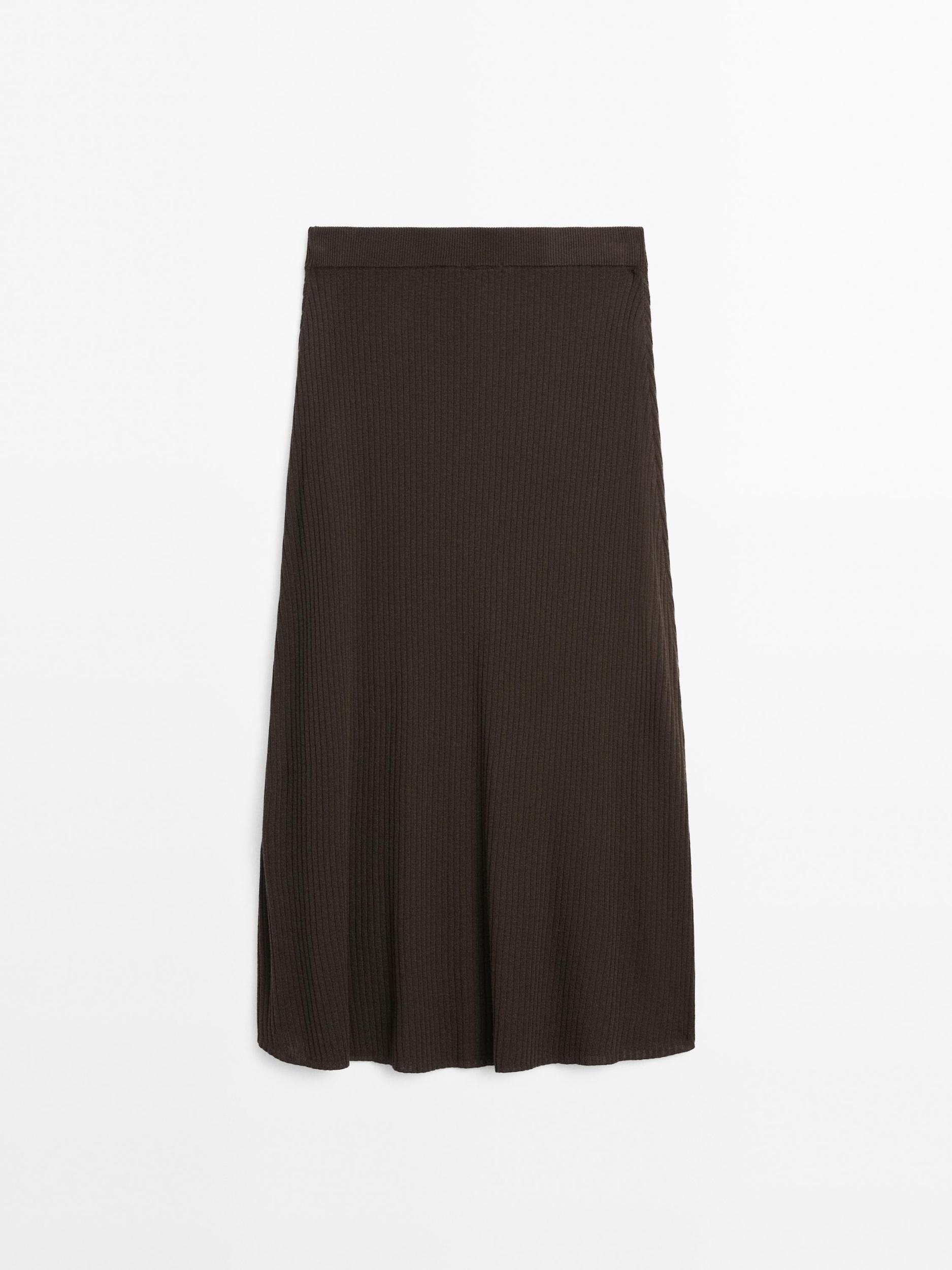 Long ribbed knit skirt Product Image