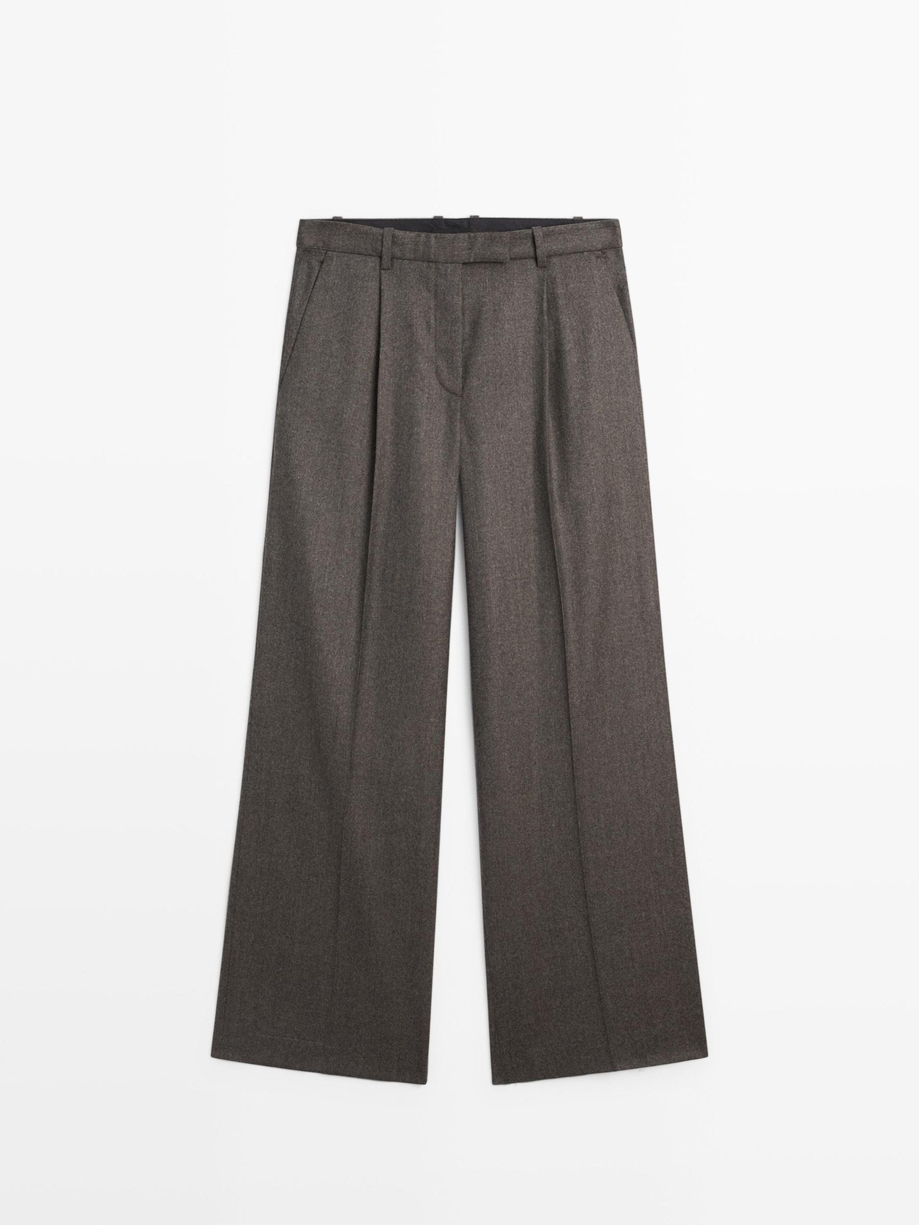 100% wool melange suit trousers Product Image