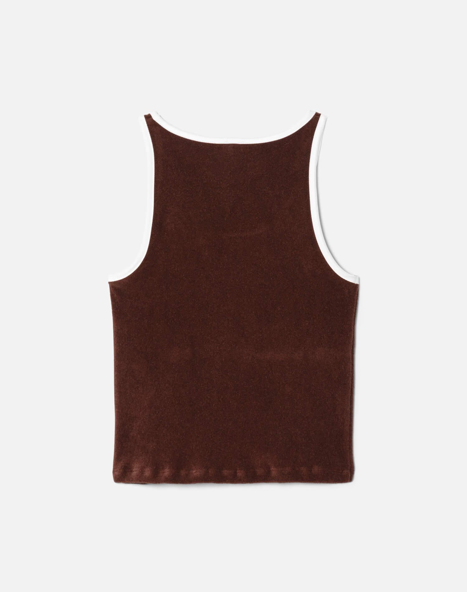 Scoop Neck Terry Tank - Brunette Product Image