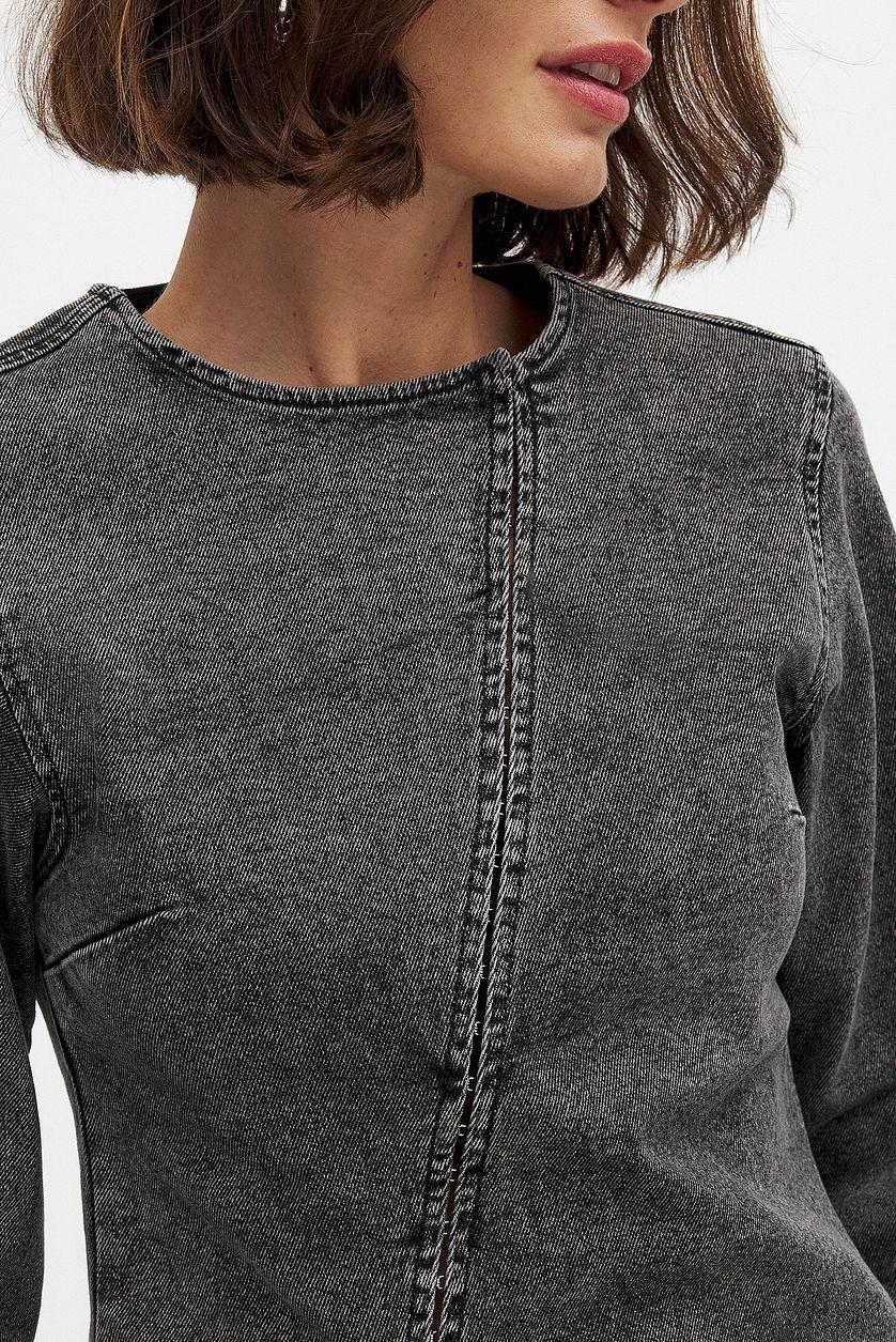 Asymmetric Denim Shirt Product Image