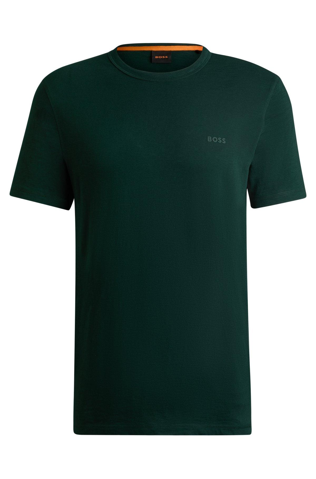 Regular-fit T-shirt in cotton with mouline logo Product Image