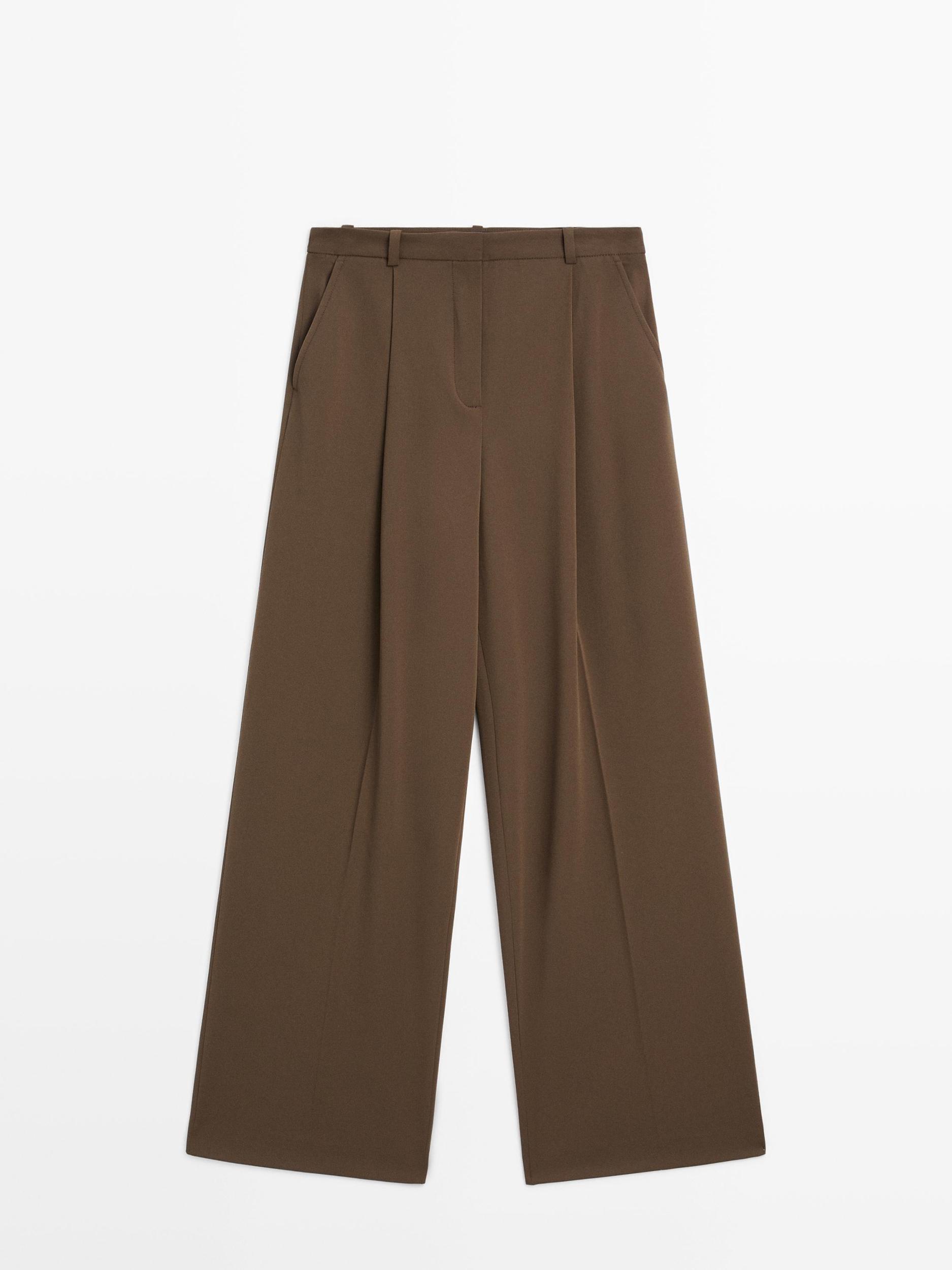 Darted wide-leg trousers Product Image