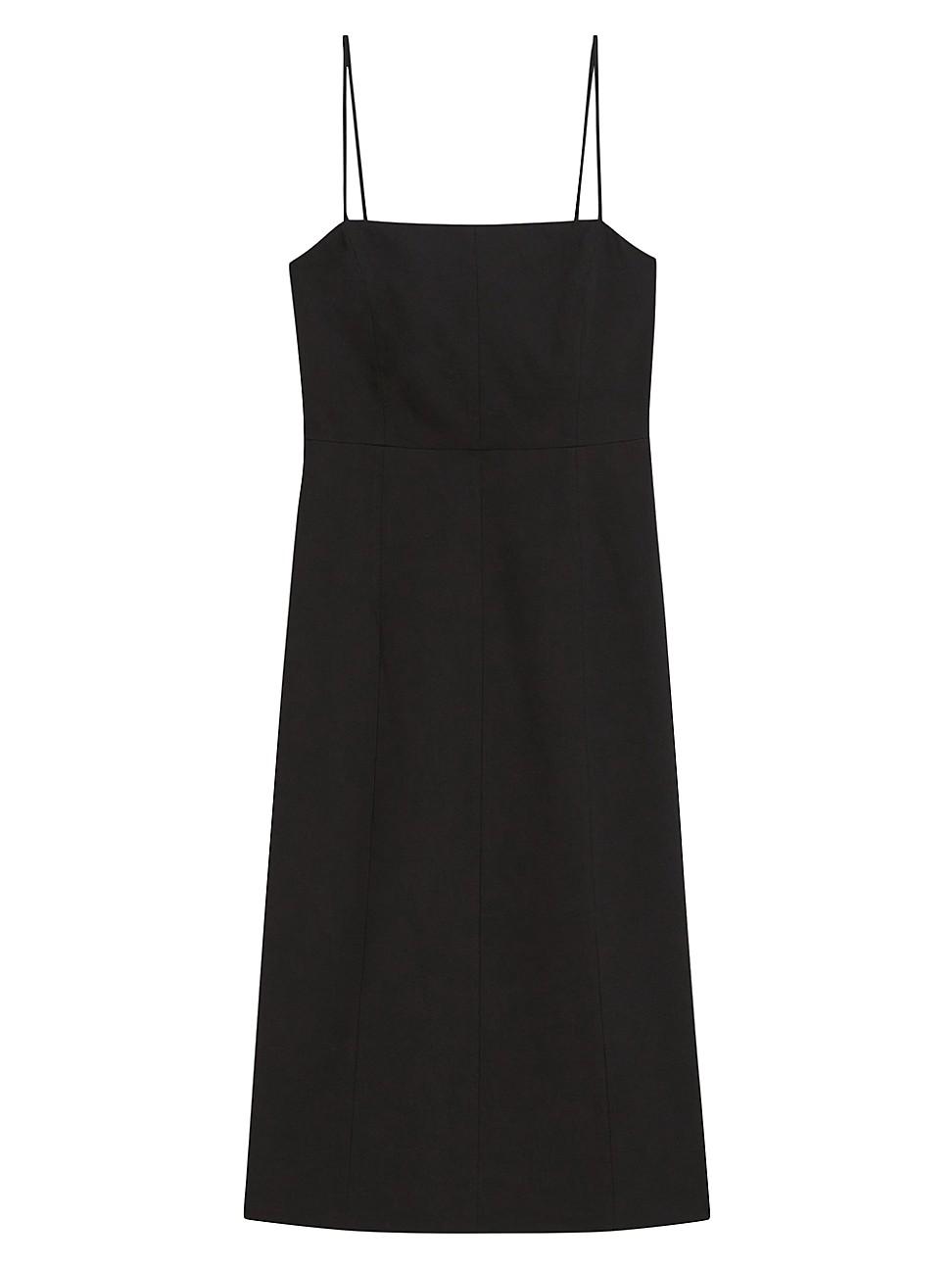 Womens Strappy Linen-Blend Midi-Dress Product Image
