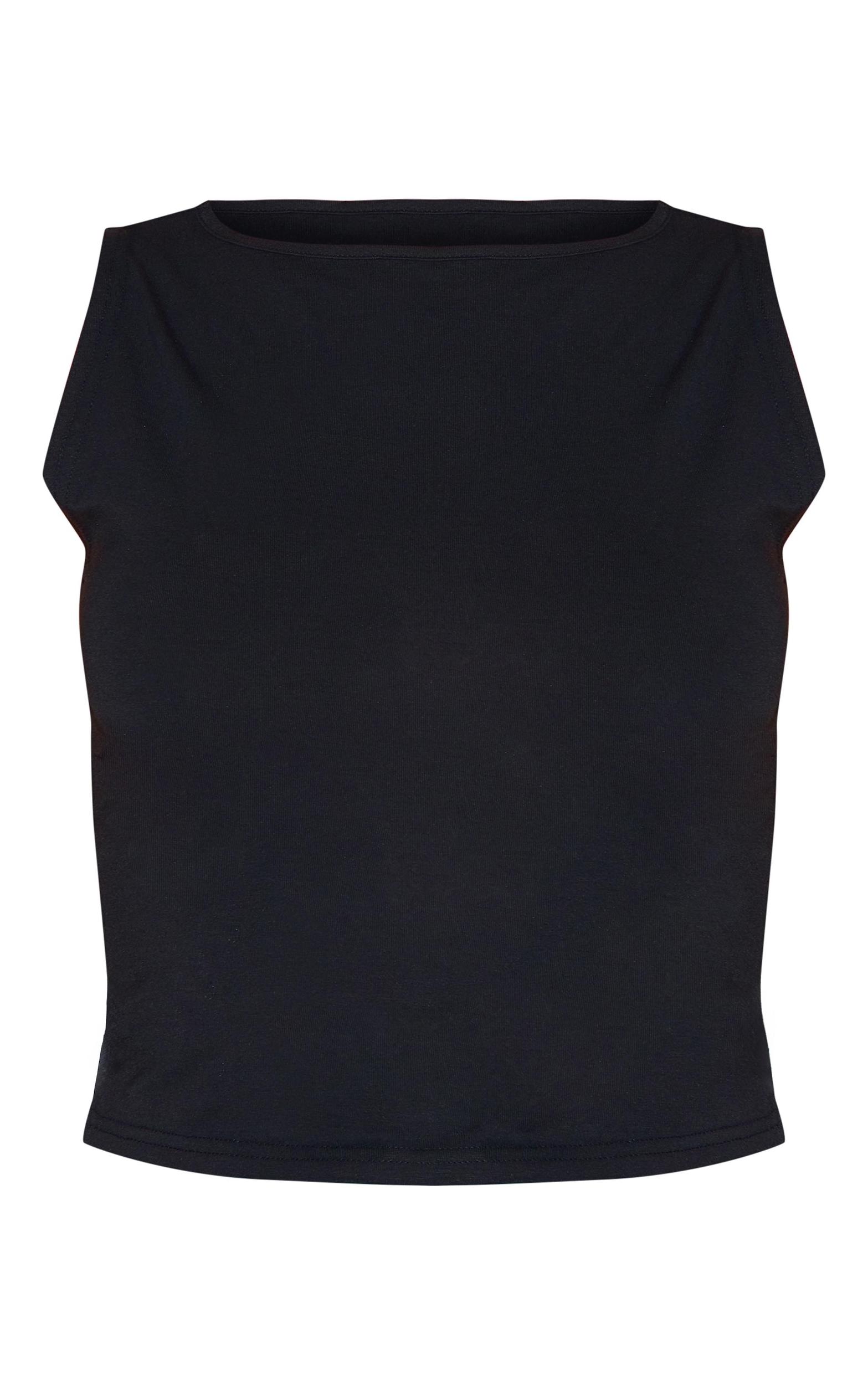 Black Modal Cotton Boatneck Long Top Product Image