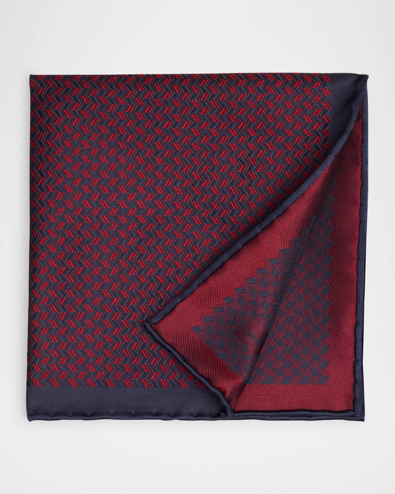 Men's Jacquard Chevron Silk Pocket Square Product Image