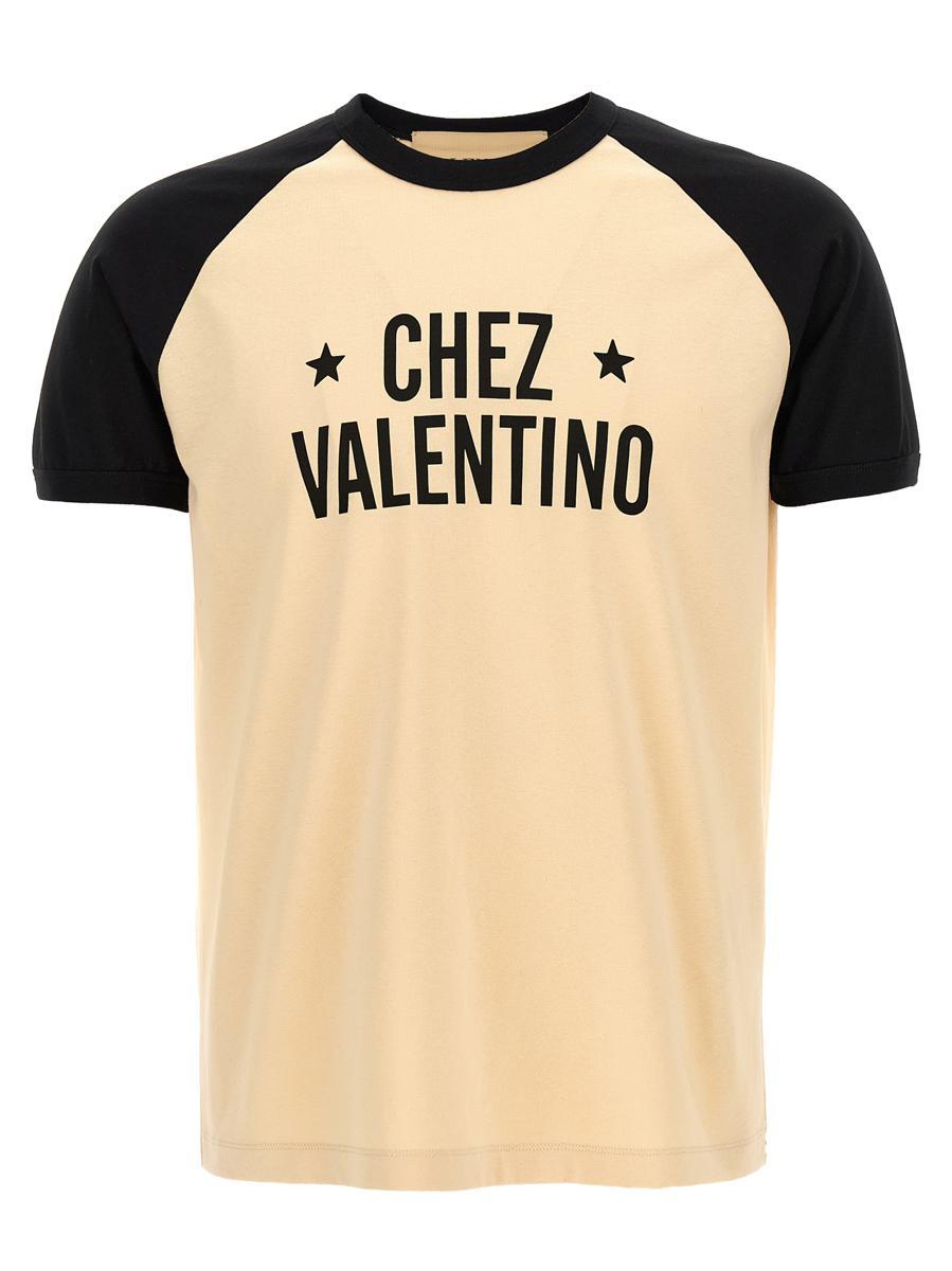 VALENTINO Chez Logo T-shirt In Neutral Product Image