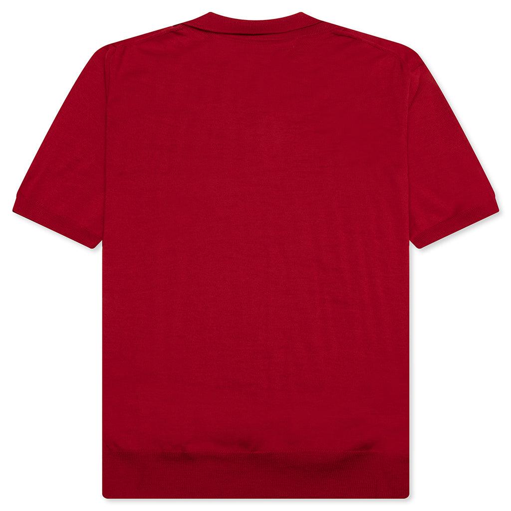 Red Emblem S/S Polo Neck - Burgundy Male Product Image