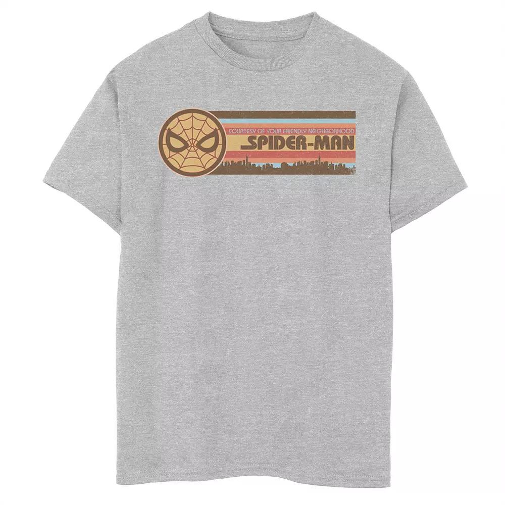 Boys 8-20 Marvel Spider-Man Retro Striped Skyline Graphic Tee, Boy's,  Product Image