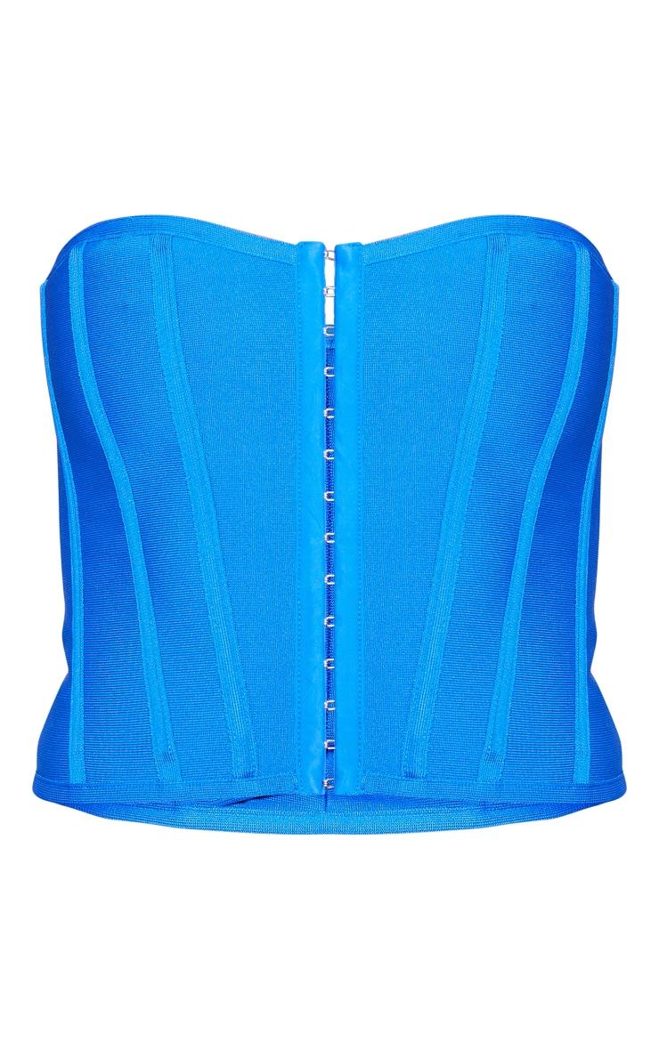 Bright Blue Bandage Hook And Eye Structured Corset Product Image