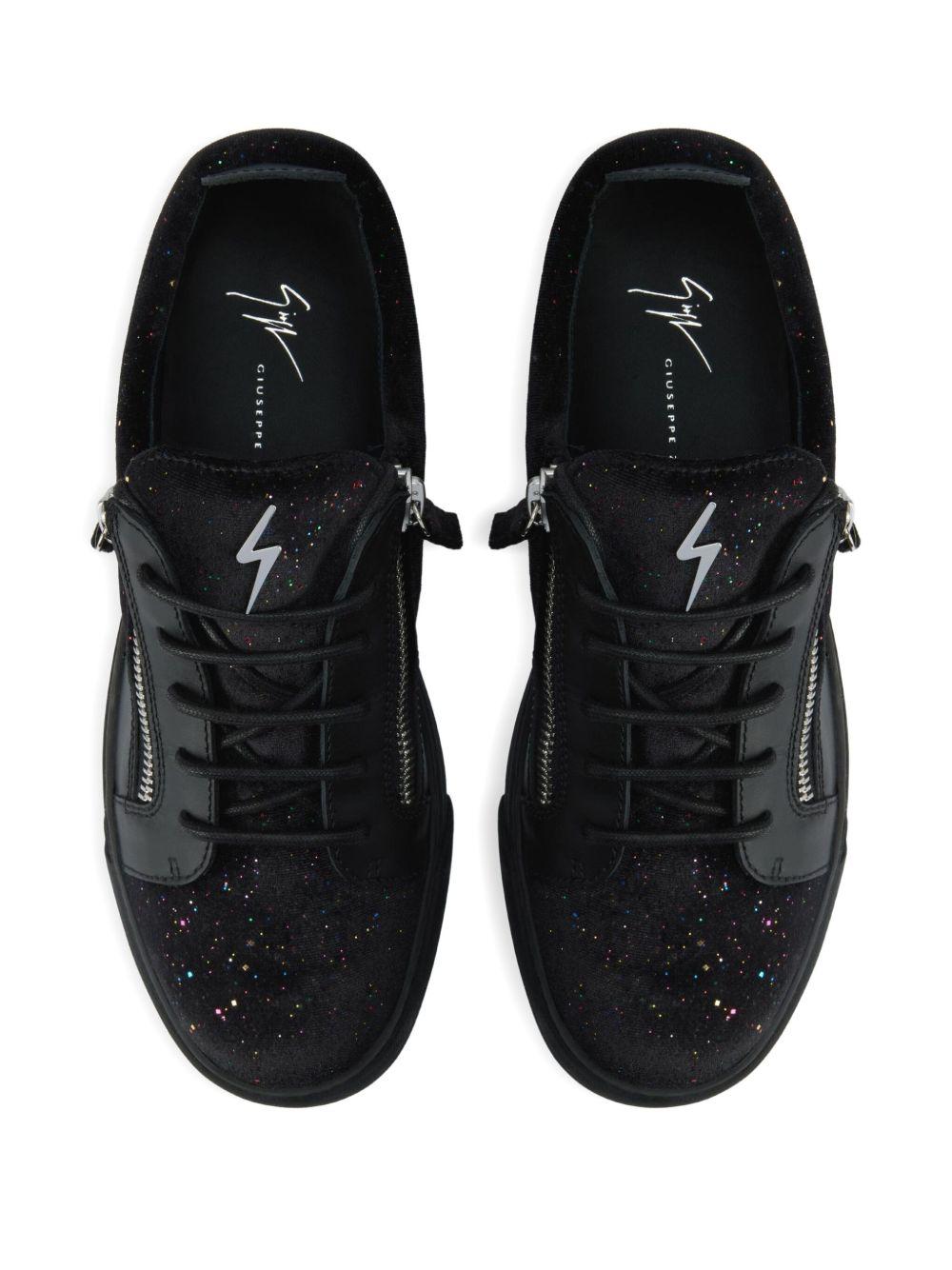 zip-detail glitter low-top sneakers Product Image