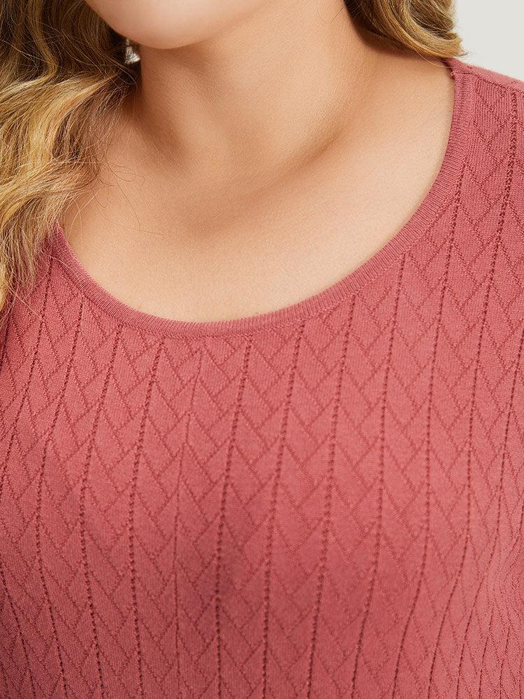 Supersoft Essentials Geometric Split Side Loose Pullover Female Product Image
