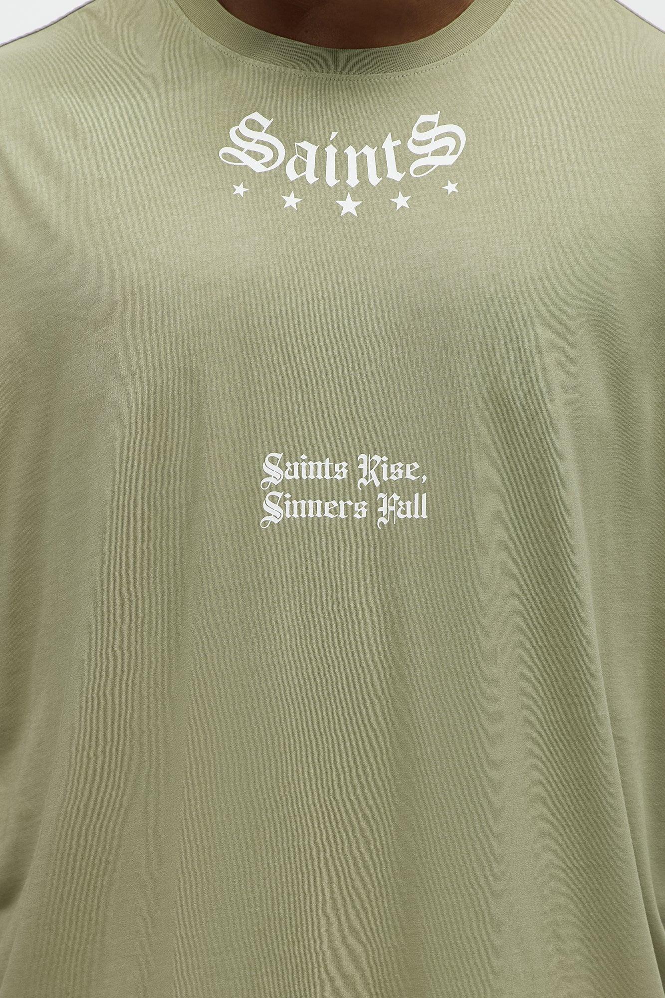 Saints Rise Saints Fall Oversized Short Sleeve Tee - Olive Male Product Image