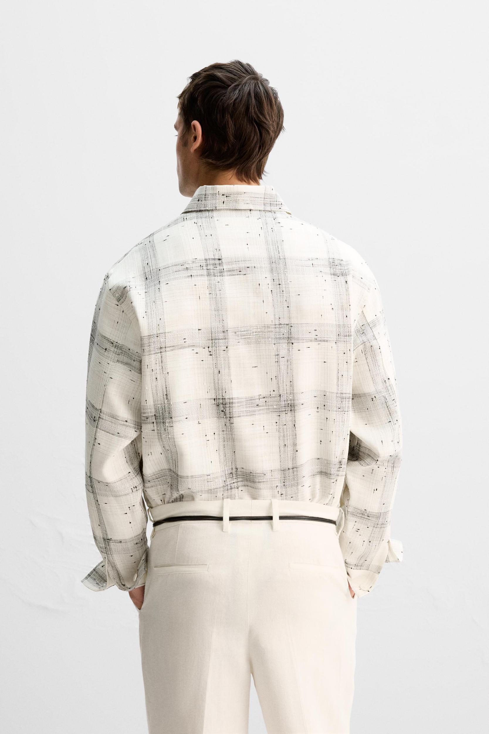 LIMITED EDITION TEXTURED PLAID OVERSHIRT Product Image