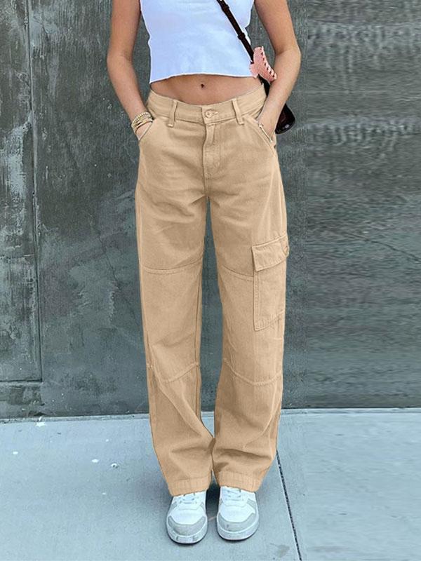 Pocket Patched Straight Cargo Jeans Product Image