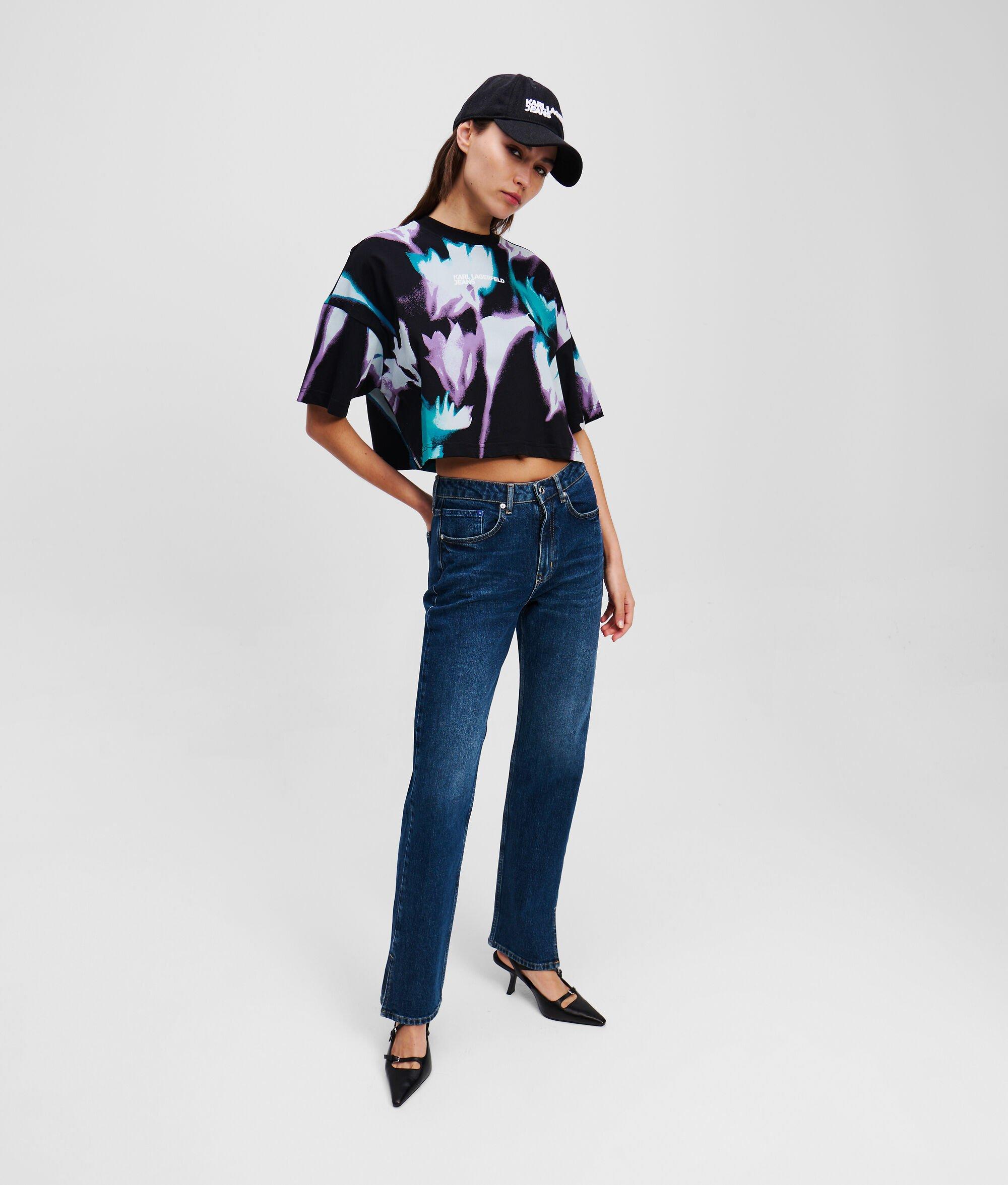 FLORAL-PRINT CROPPED T-SHIRT Product Image