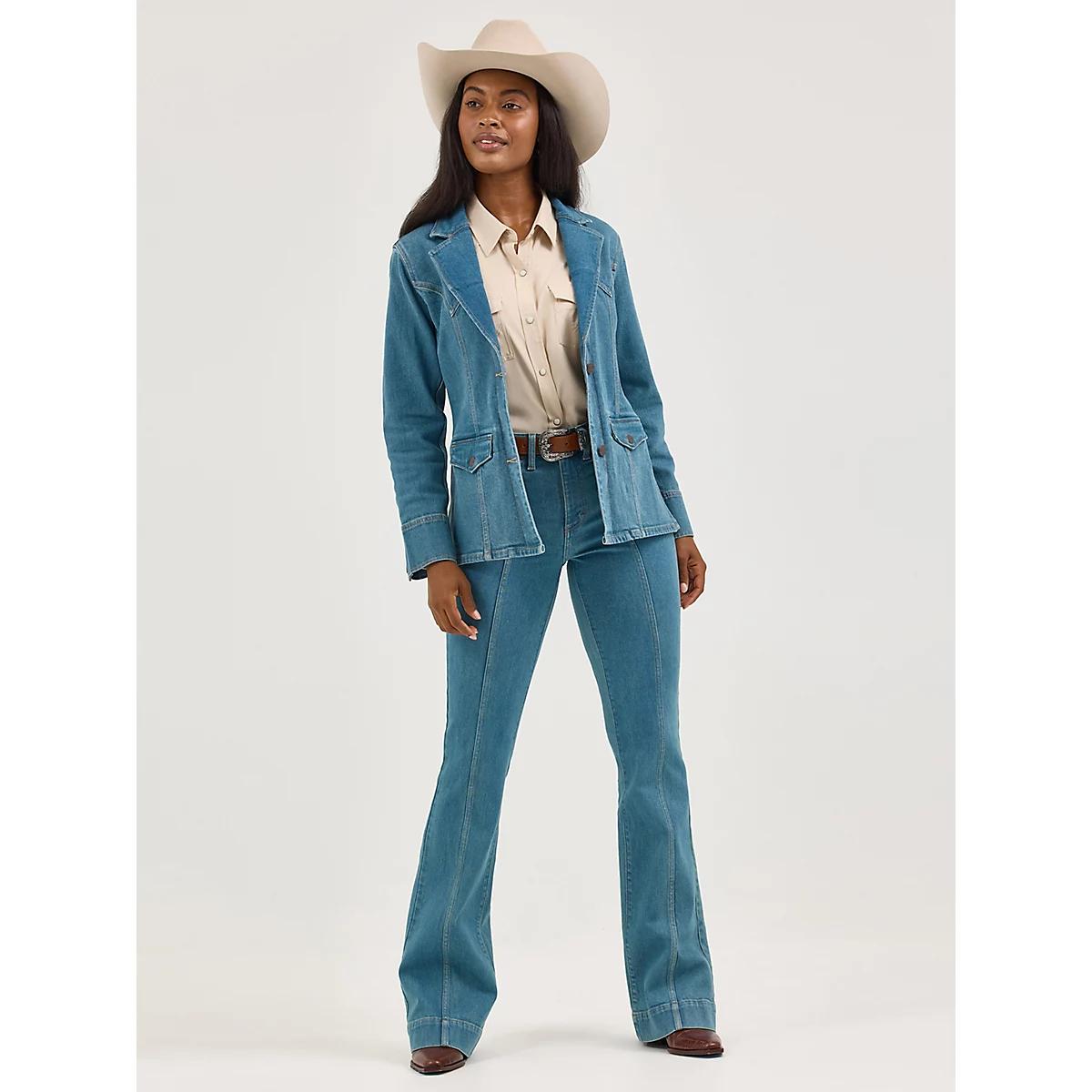 Women's Wrangler Retro® Bailey High Rise Pintuck Trouser Jean in Brooklyn Product Image