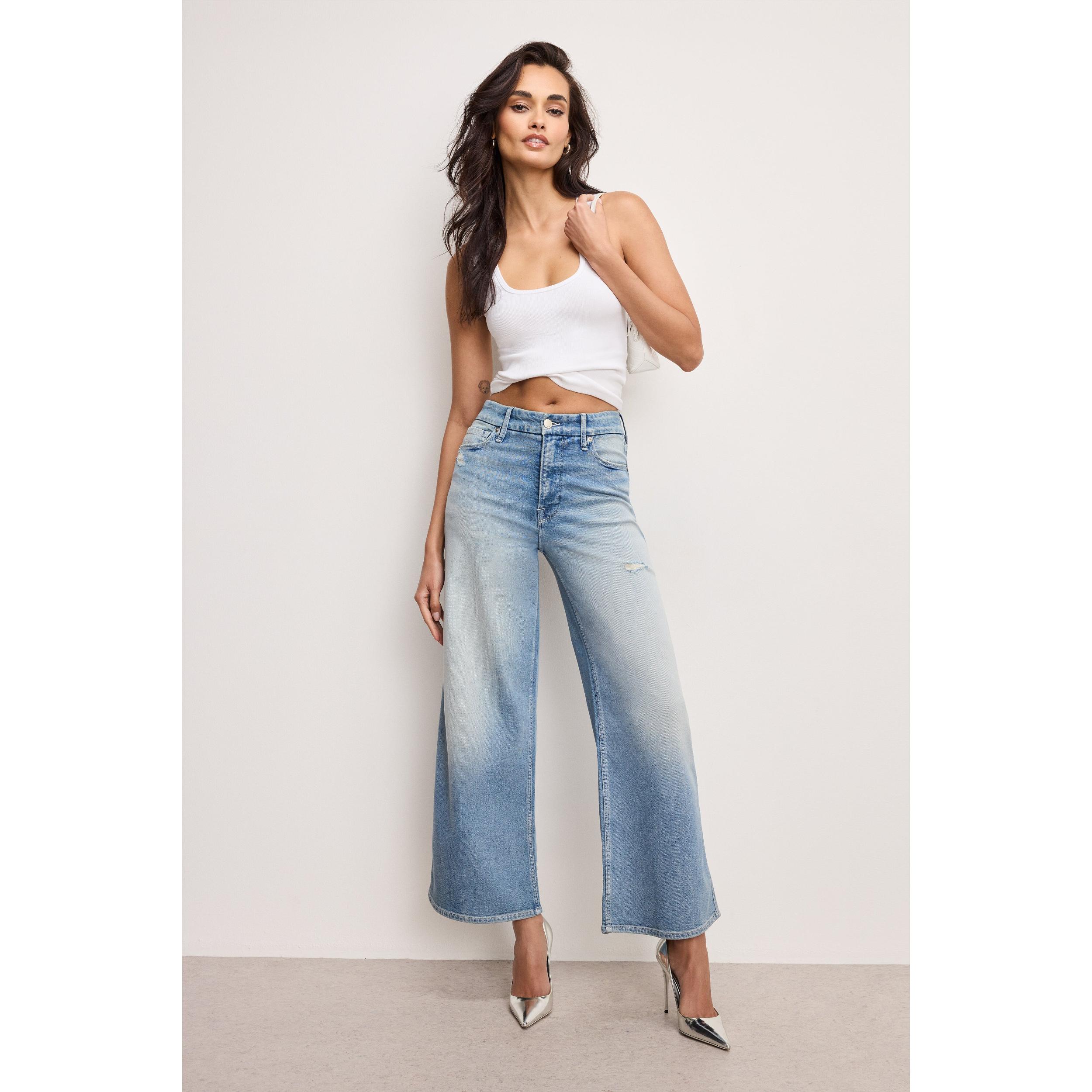 Womens Good Skate High-Rise Wide Cropped Jeans Product Image