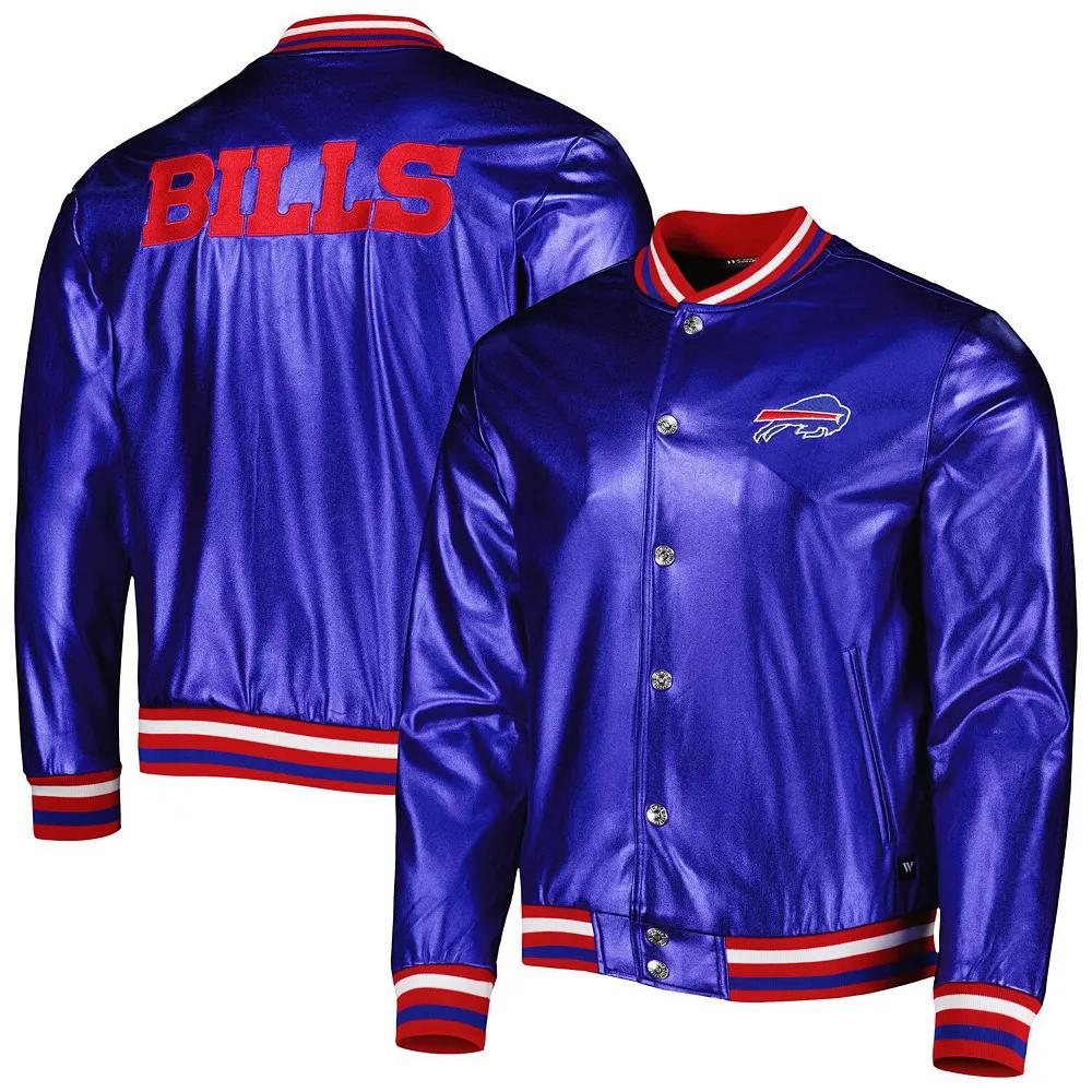Men's The Wild Collective Royal Buffalo Bills Metallic Bomber Full-Snap Jacket, Size: XL, Blue Product Image
