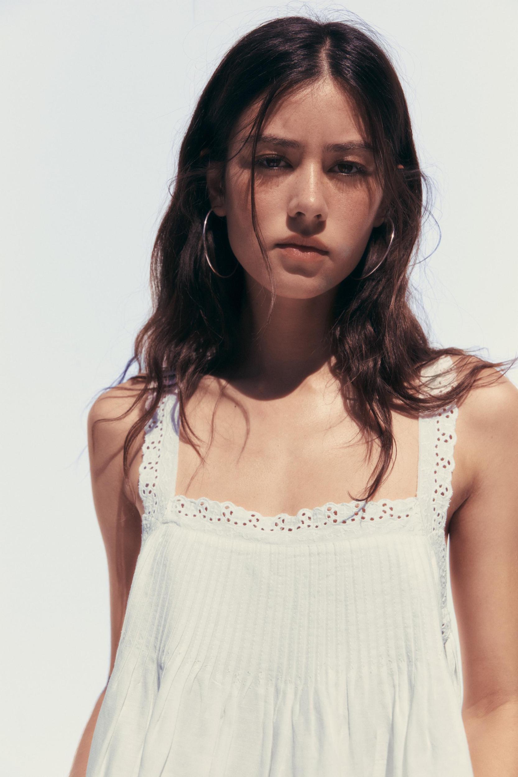 EMBROIDERED TIE TOP Product Image