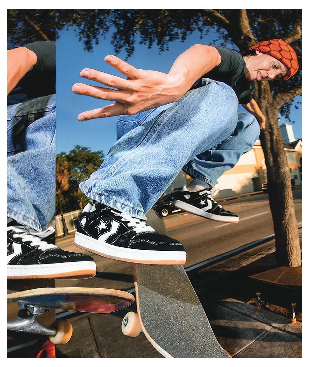 Converse AS-1 Pro Black & White Suede Skate Shoes Product Image