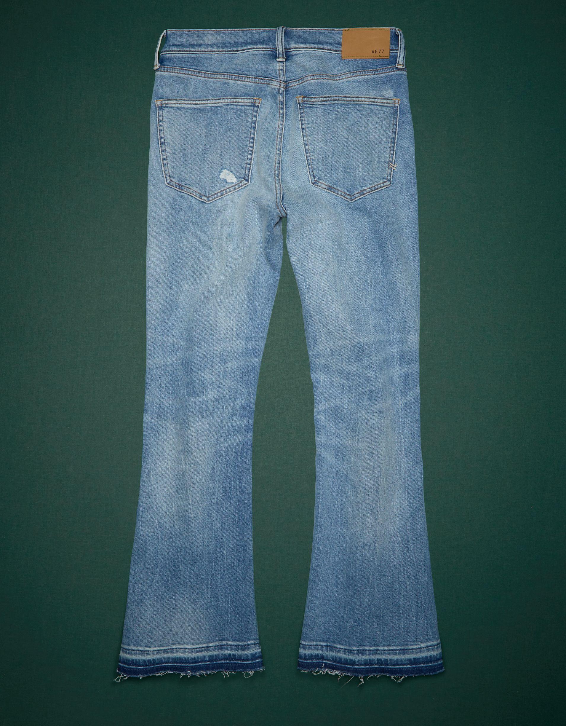 AE77 Premium High-Waisted Crop Flare Jean Product Image