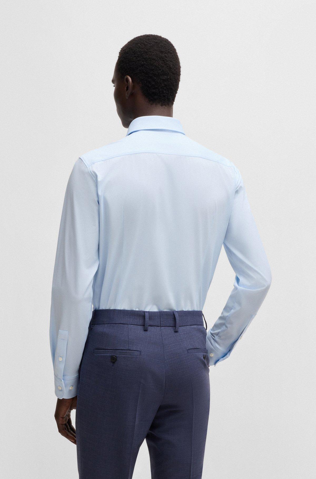 Slim-fit shirt in performance-stretch structured fabric Product Image