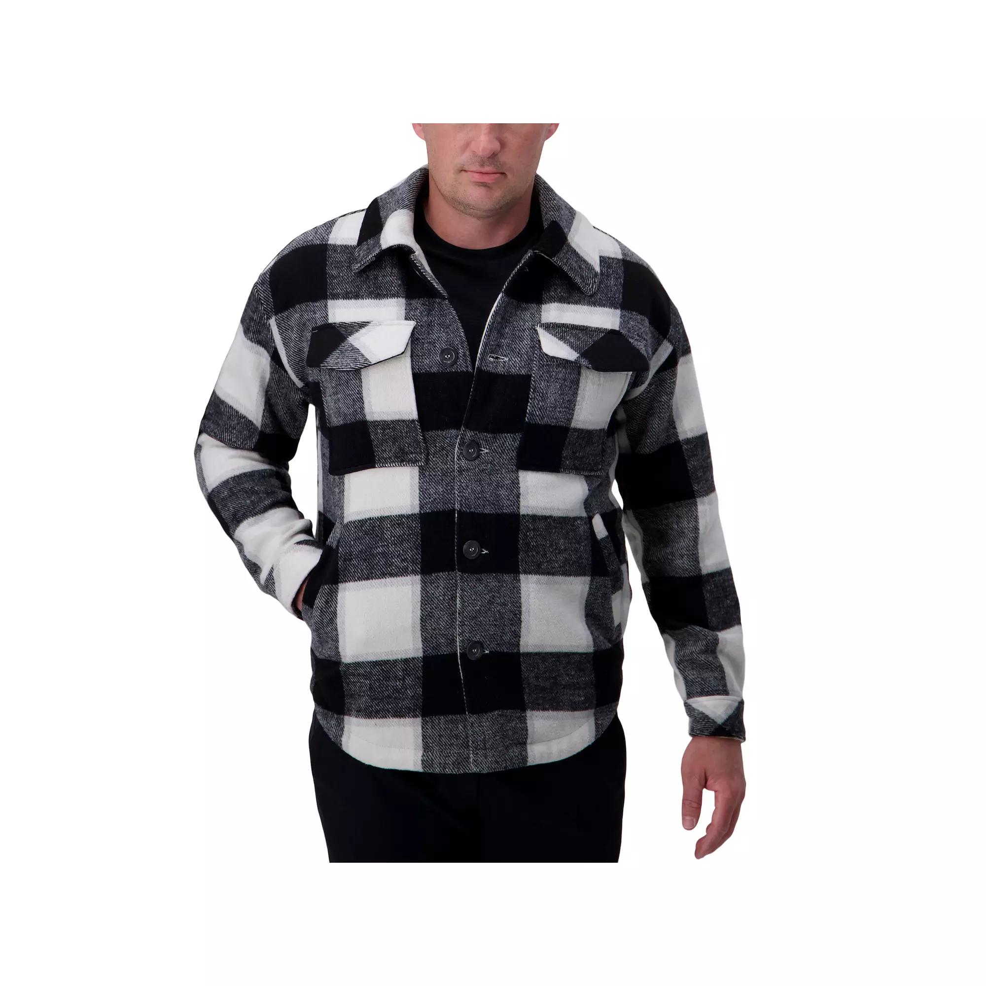 Mens Haggar Supersoft Plaid Shirt Jacket Product Image