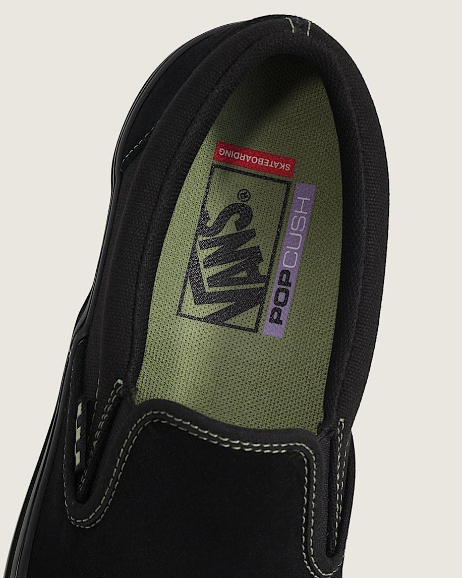 Skate Slip-On Shoe in Black / Olive Green| Vans US Product Image