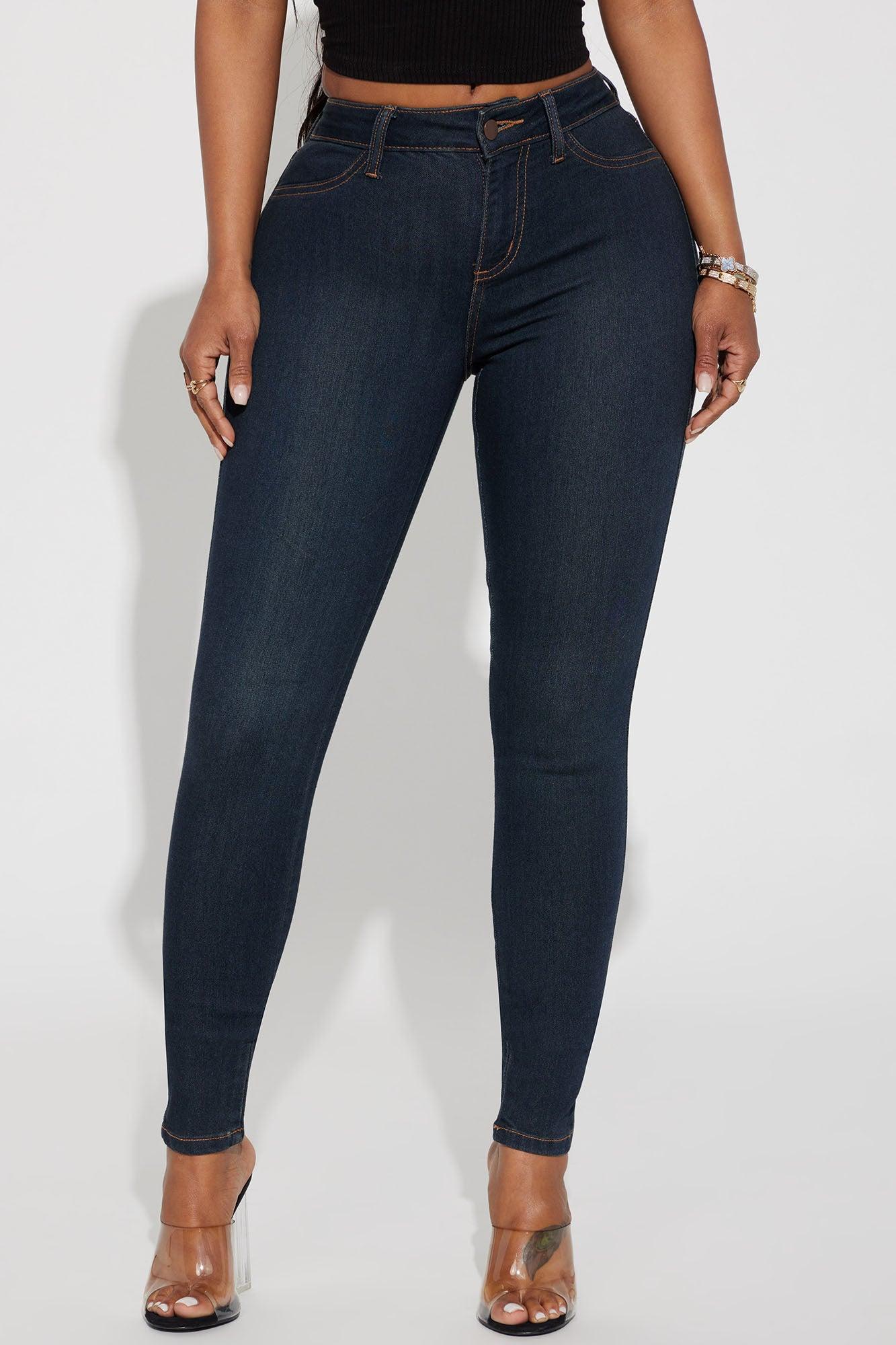Classic Mid Rise Skinny Jeans - Dark Denim Product Image