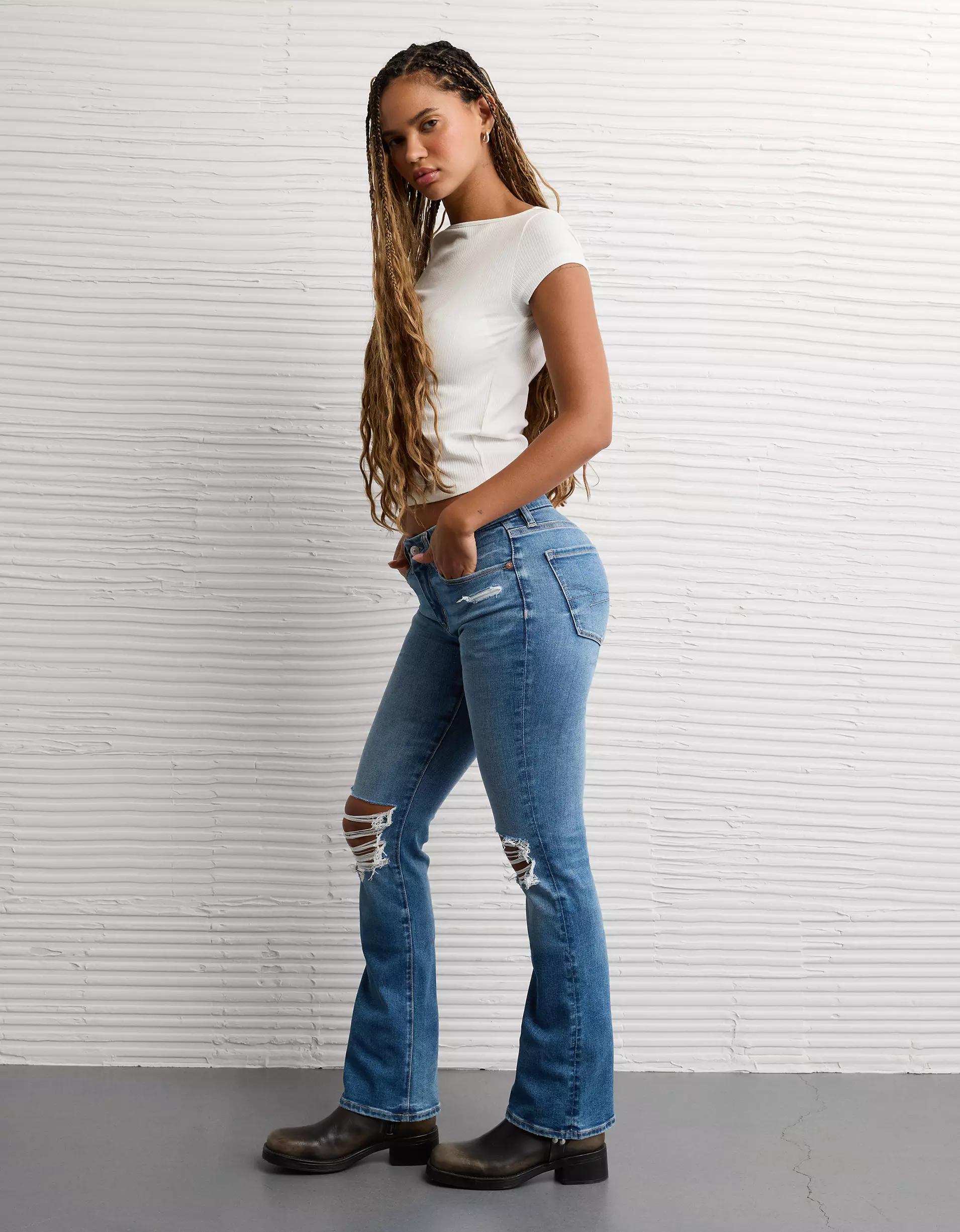 AE Next Level Curvy Ripped High-Waisted Skinny Kick Jean Product Image
