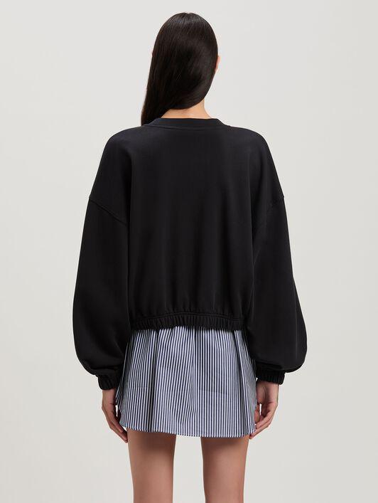 RHINESTONE CURVED LOGO D CREW BLACK - SI Product Image