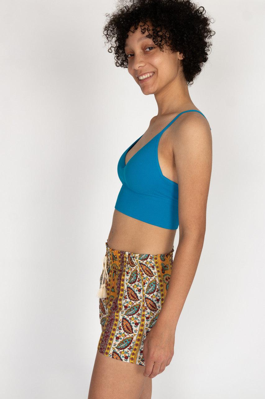 Golden Paisley Floral Short Product Image