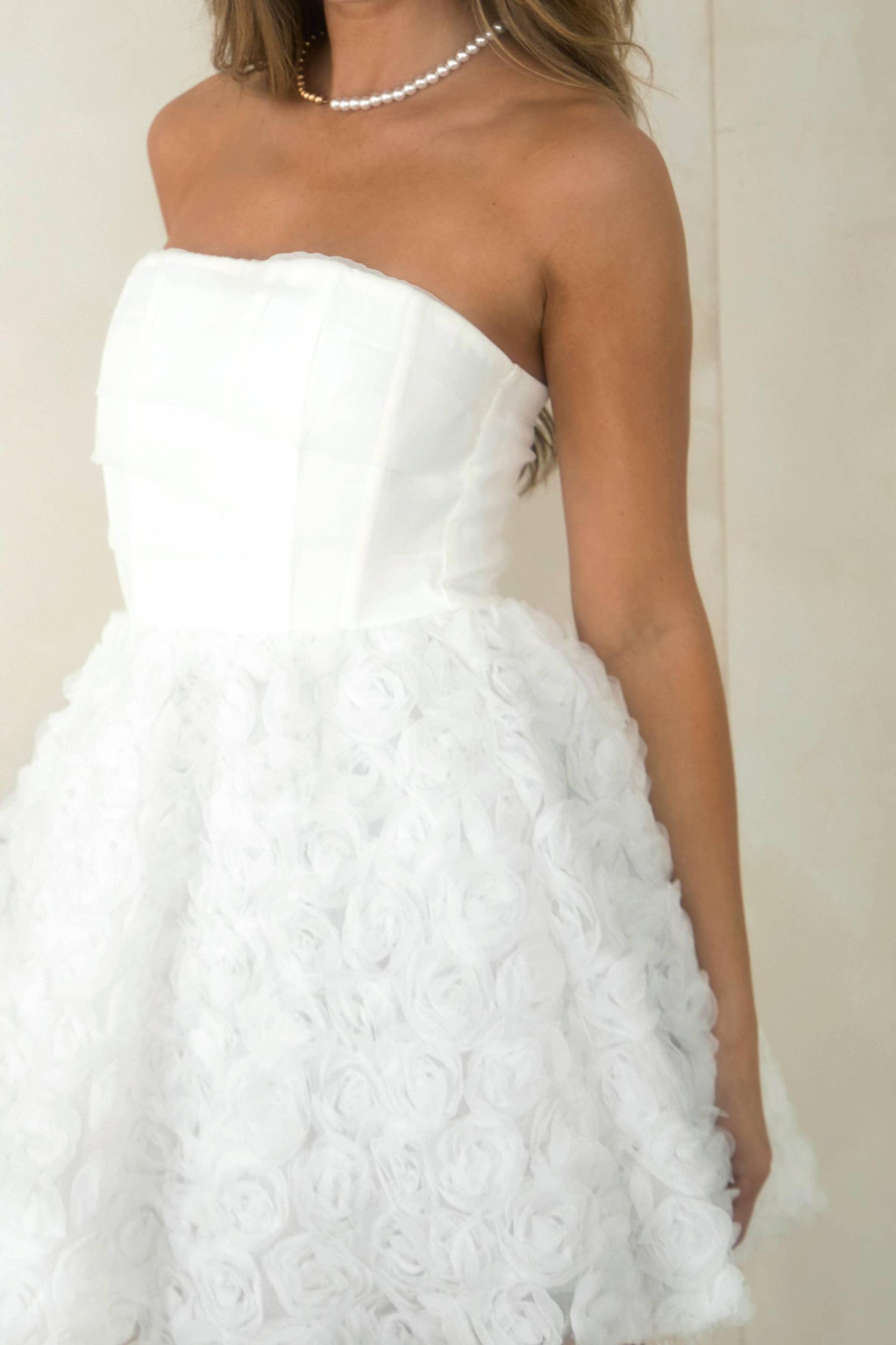 Rosette Strapless Dress Product Image